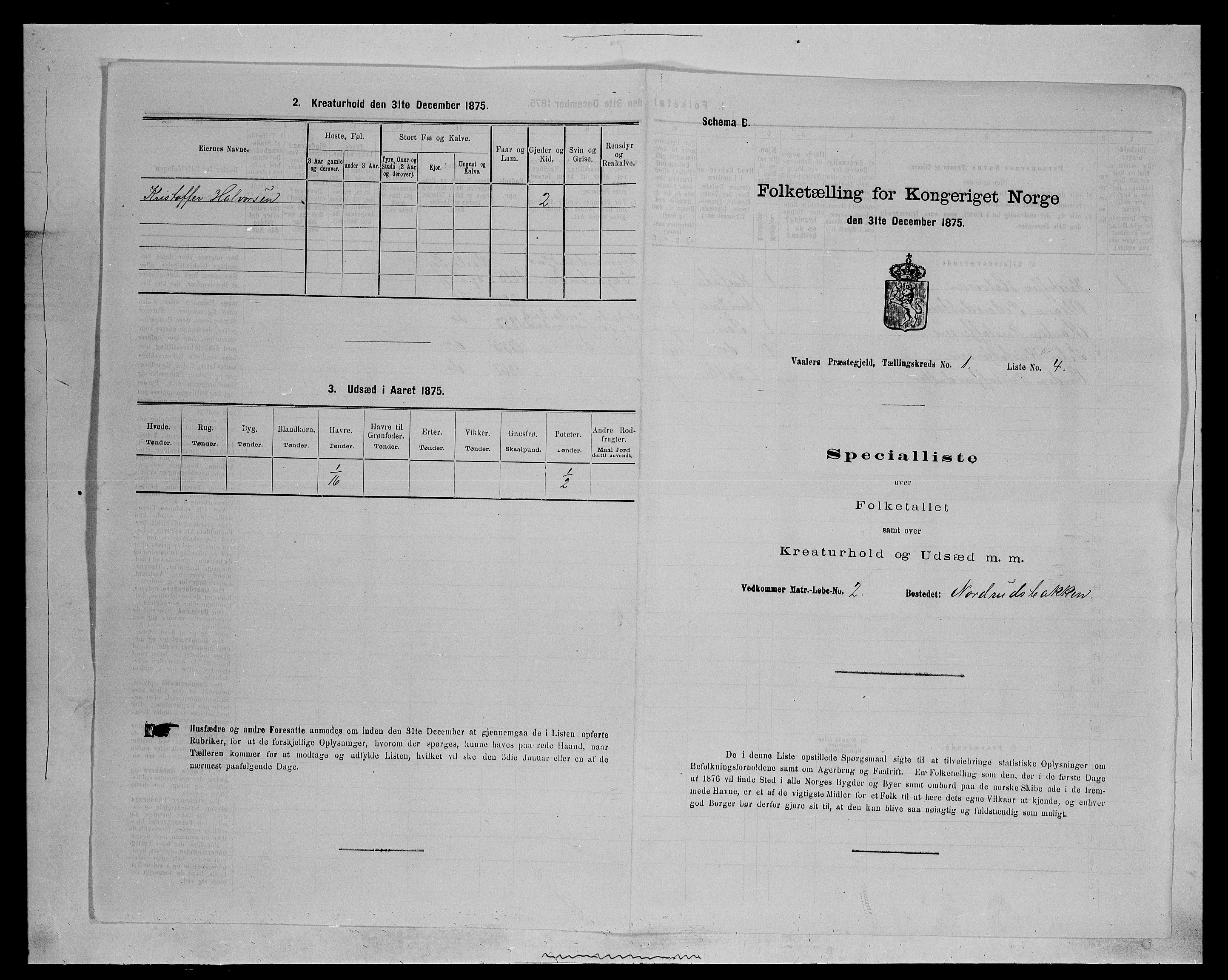 SAH, 1875 census for 0426P Våler parish (Hedmark), 1875, p. 117