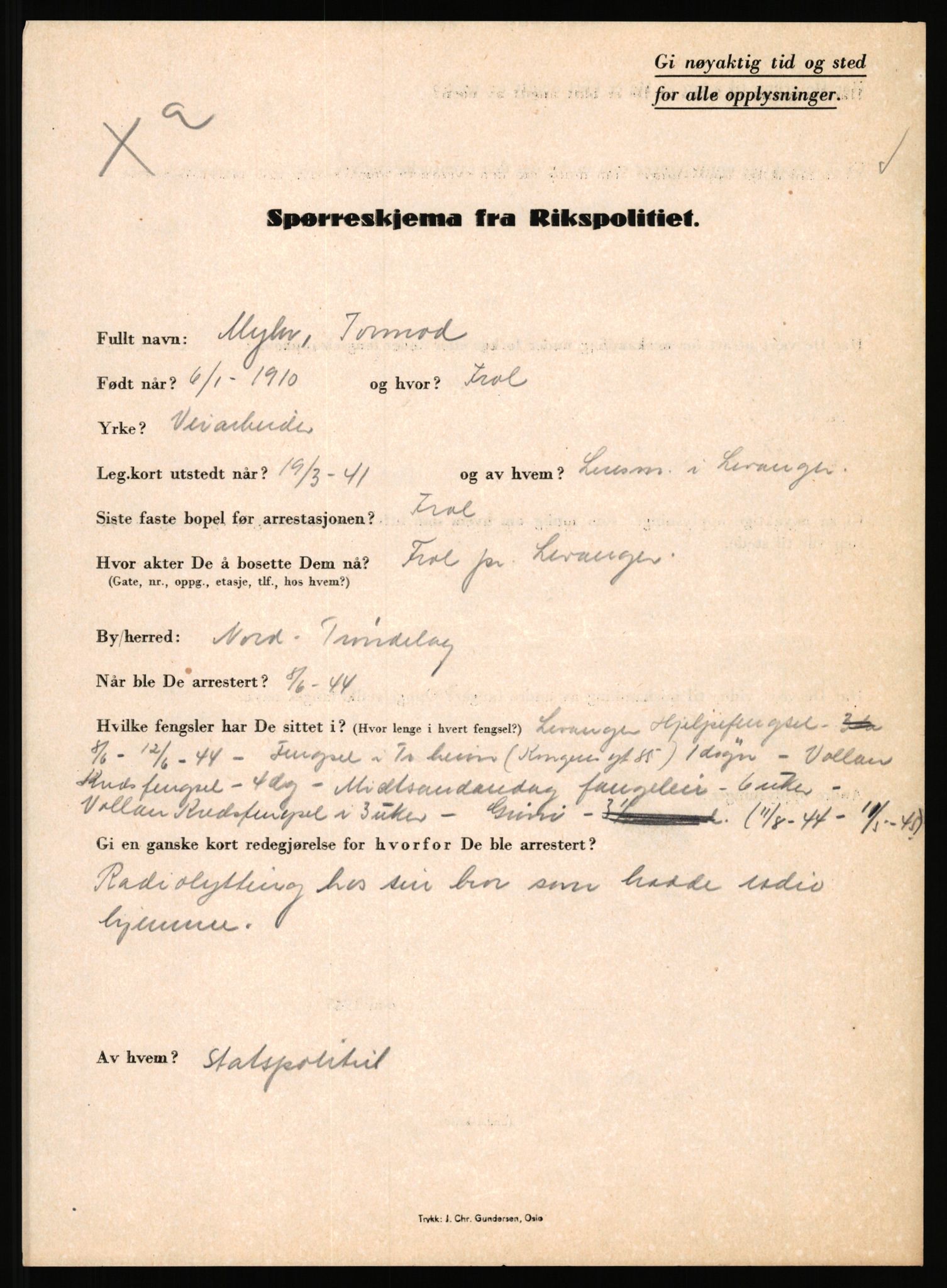 Rikspolitisjefen, AV/RA-S-1560/L/L0012: Mogensen, Øivind - Noraas, Lars, 1940-1945, p. 214