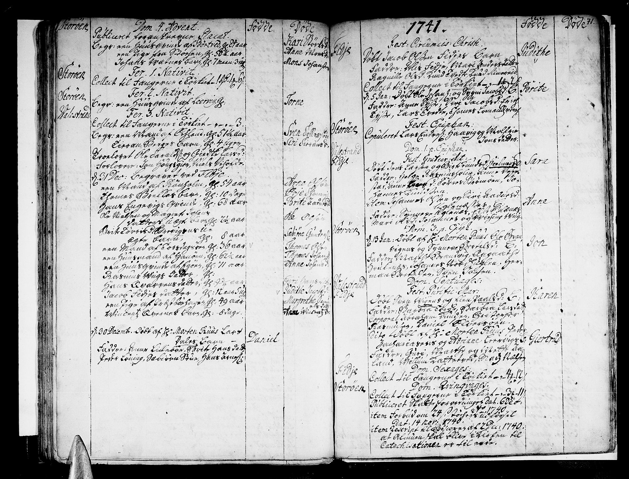 Stord sokneprestembete, SAB/A-78201/H/Haa: Parish register (official) no. A 1, 1725-1744, p. 71