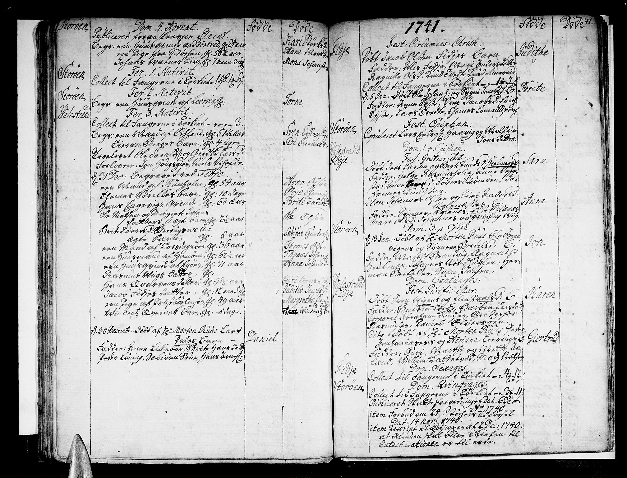 Stord sokneprestembete, AV/SAB-A-78201/H/Haa: Parish register (official) no. A 1, 1725-1744, p. 71