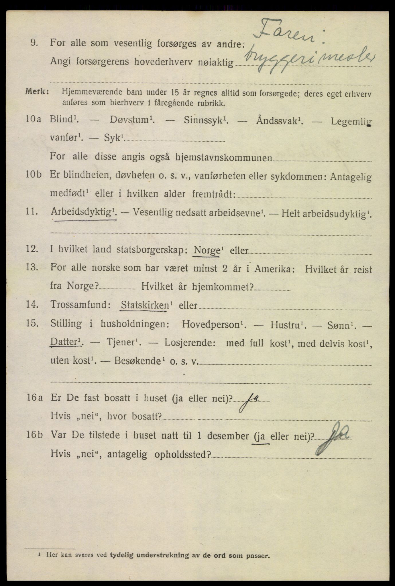 SAK, 1920 census for Kristiansand, 1920, p. 43638