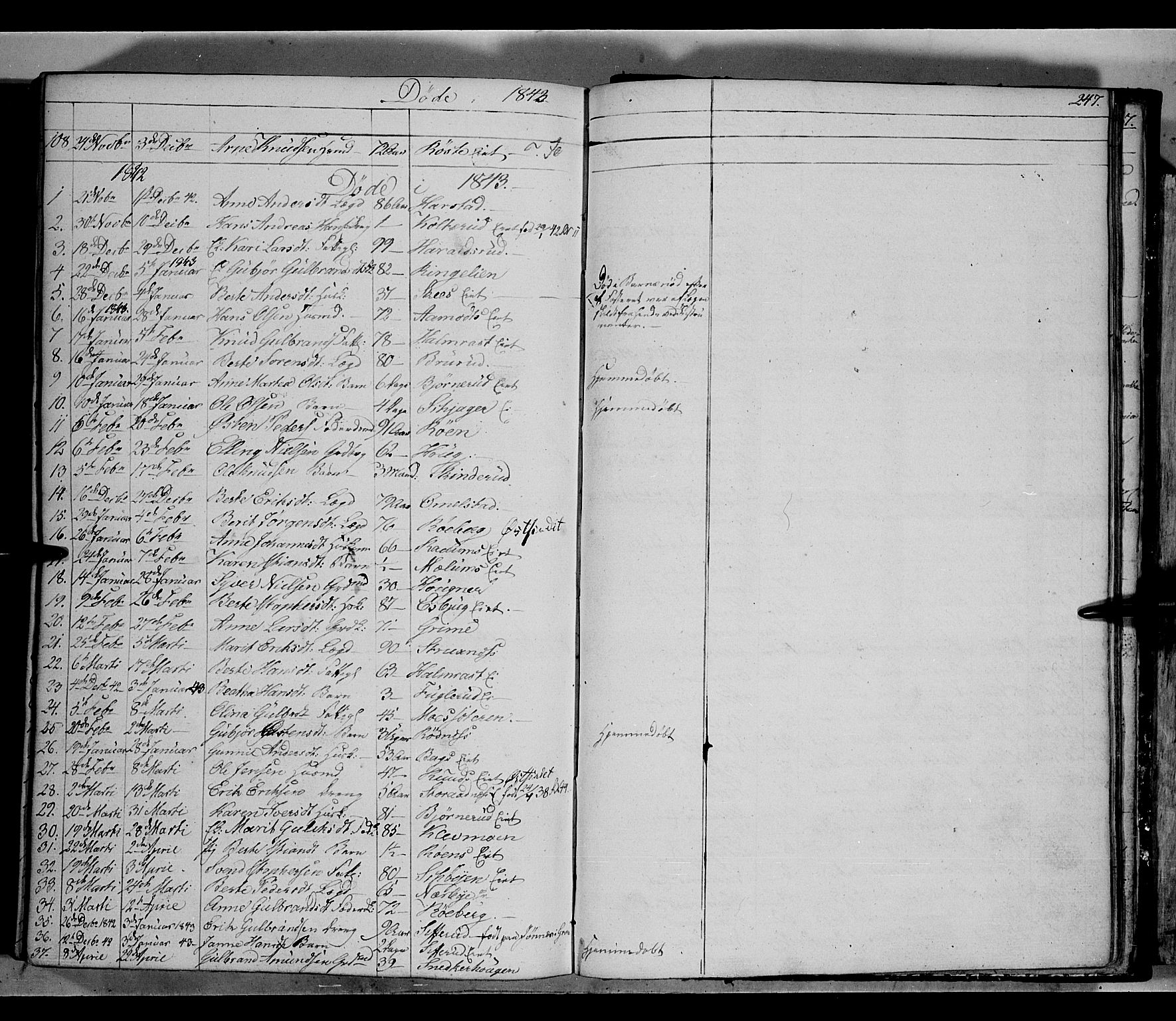 Land prestekontor, SAH/PREST-120/H/Ha/Hab/L0002: Parish register (copy) no. 2, 1833-1849, p. 247