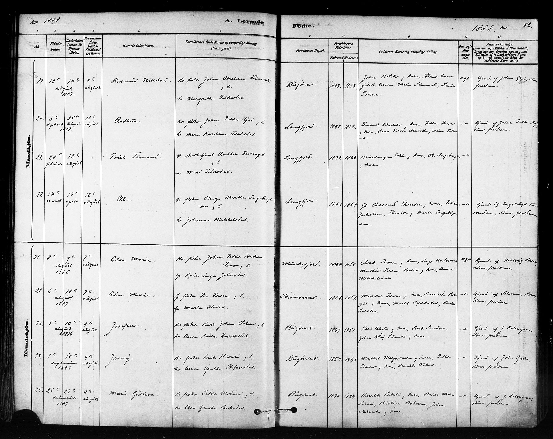 Sør-Varanger sokneprestkontor, AV/SATØ-S-1331/H/Ha/L0003kirke: Parish register (official) no. 3, 1878-1891, p. 82
