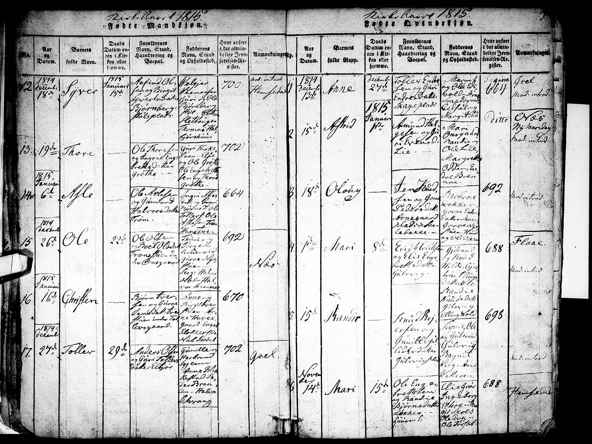 Nes kirkebøker, AV/SAKO-A-236/F/Fa/L0007: Parish register (official) no. 7, 1815-1823, p. 6-7