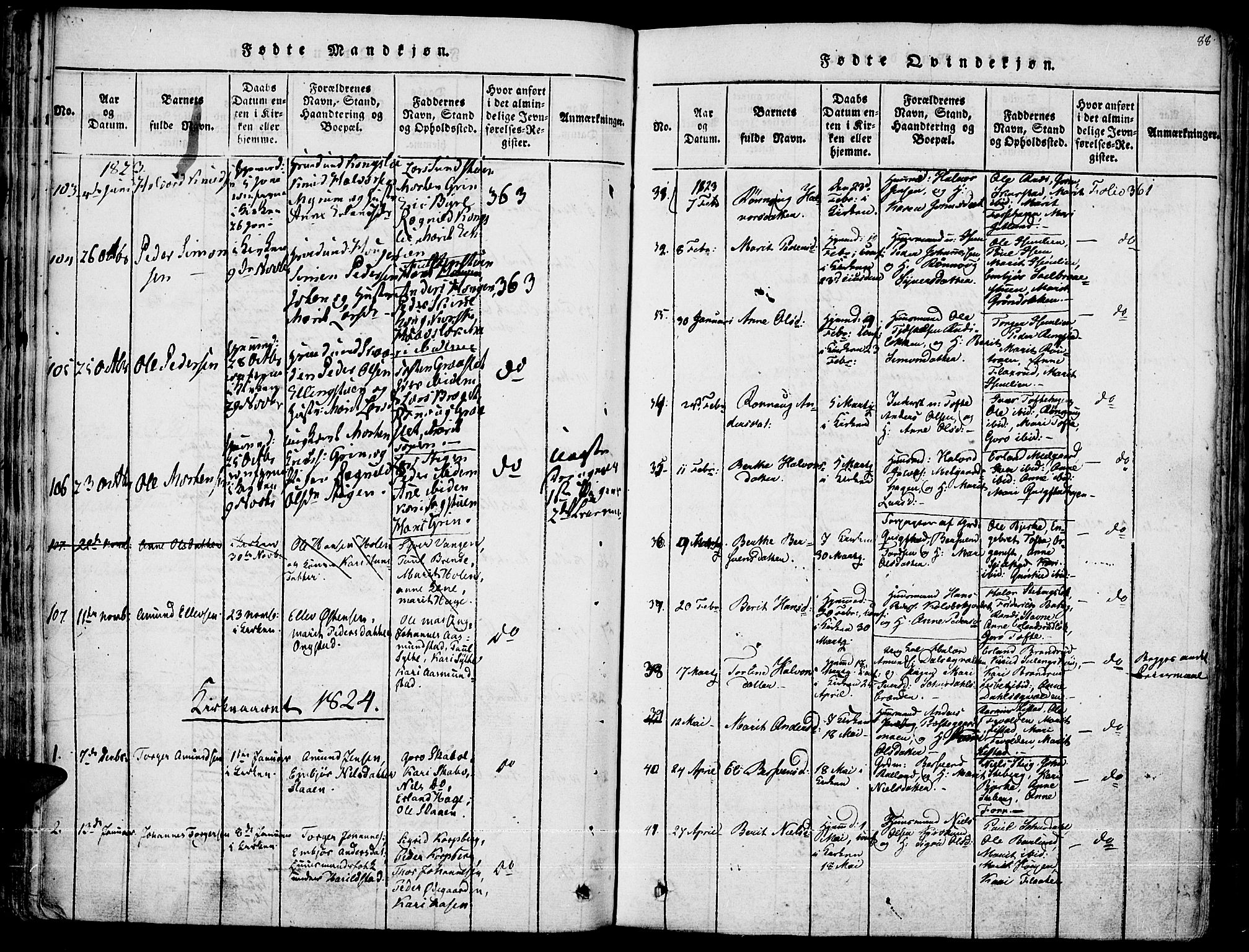 Fron prestekontor, SAH/PREST-078/H/Ha/Haa/L0002: Parish register (official) no. 2, 1816-1827, p. 88