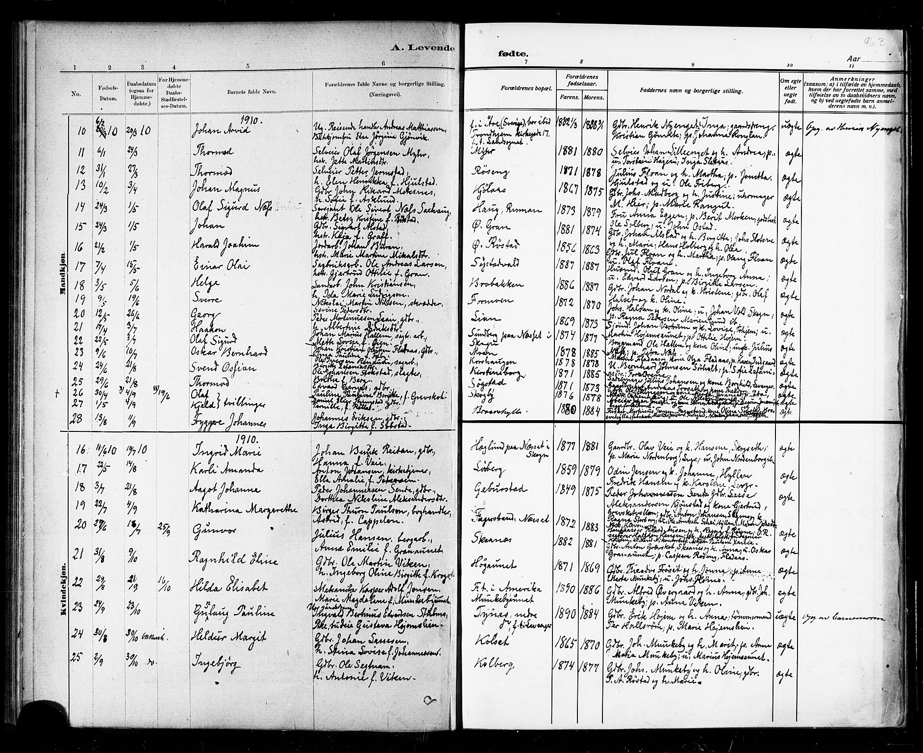 Ministerialprotokoller, klokkerbøker og fødselsregistre - Nord-Trøndelag, SAT/A-1458/721/L0208: Parish register (copy) no. 721C01, 1880-1917, p. 96b