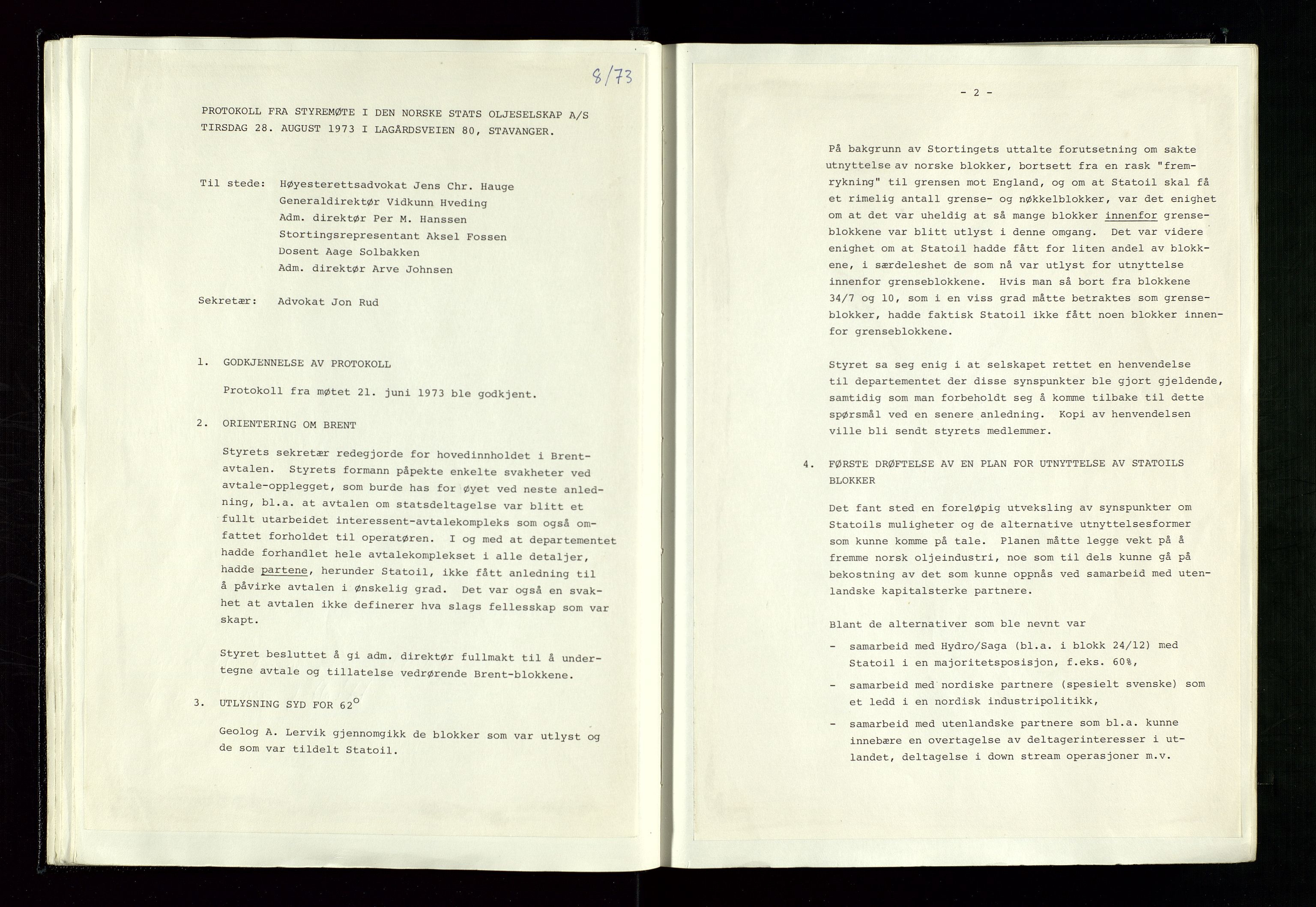 Pa 1339 - Statoil ASA, SAST/A-101656/0001/A/Ab/Aba/L0001: Styremøteprotokoller, 05.10.1972 til 14.12.1978, 1972-1978, p. 31