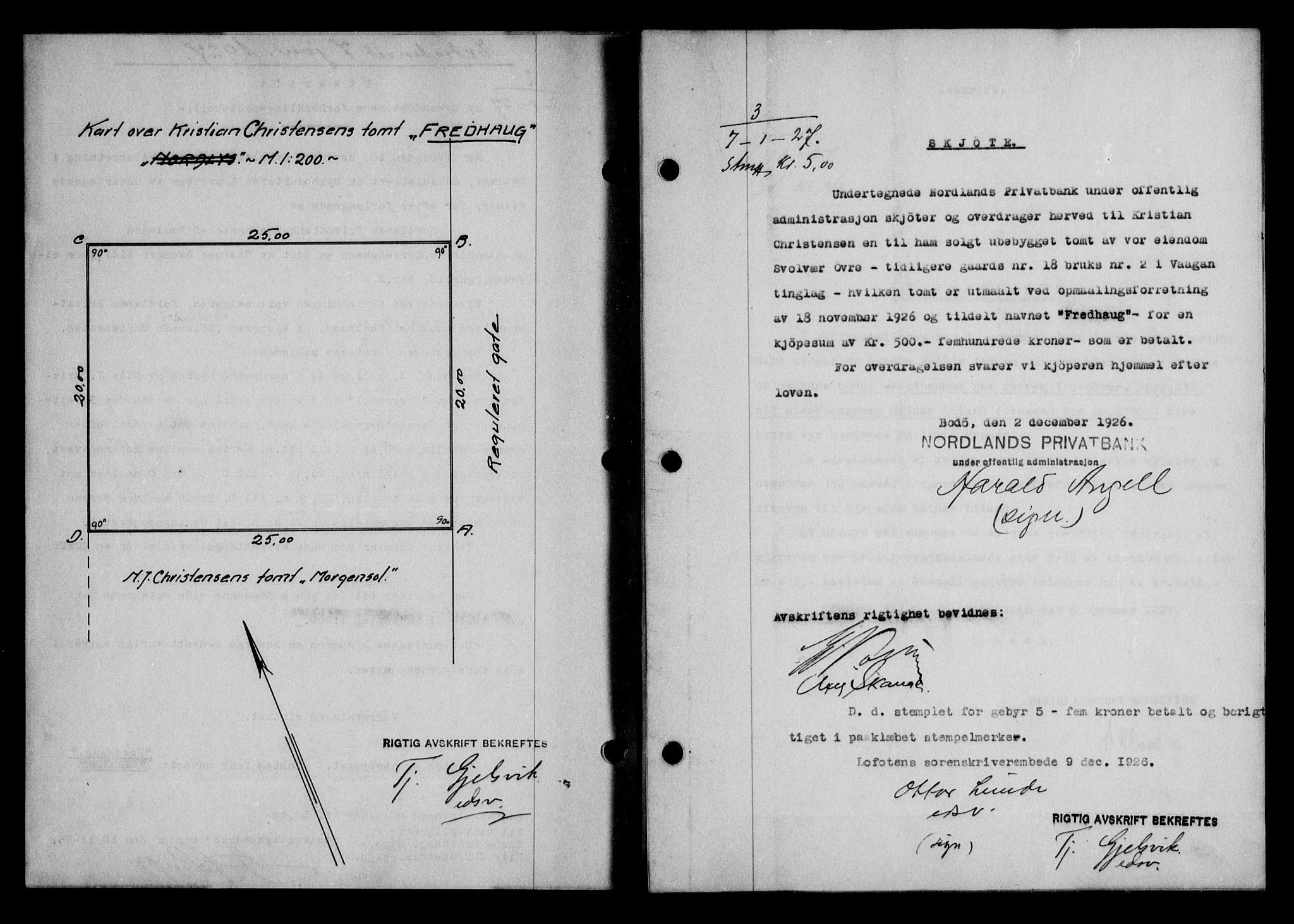 Lofoten sorenskriveri, SAT/A-0017/1/2/2C/L0015b: Mortgage book no. 15b, 1927-1927, Deed date: 07.01.1927