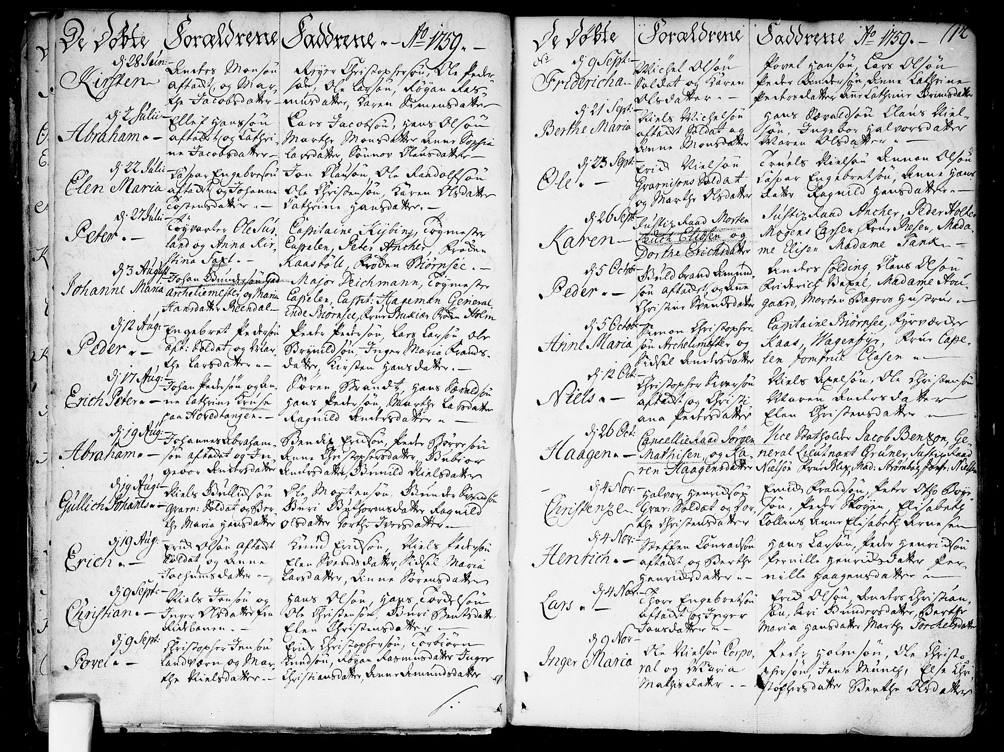Garnisonsmenigheten Kirkebøker, SAO/A-10846/F/Fa/L0002: Parish register (official) no. 2, 1757-1776, p. 12