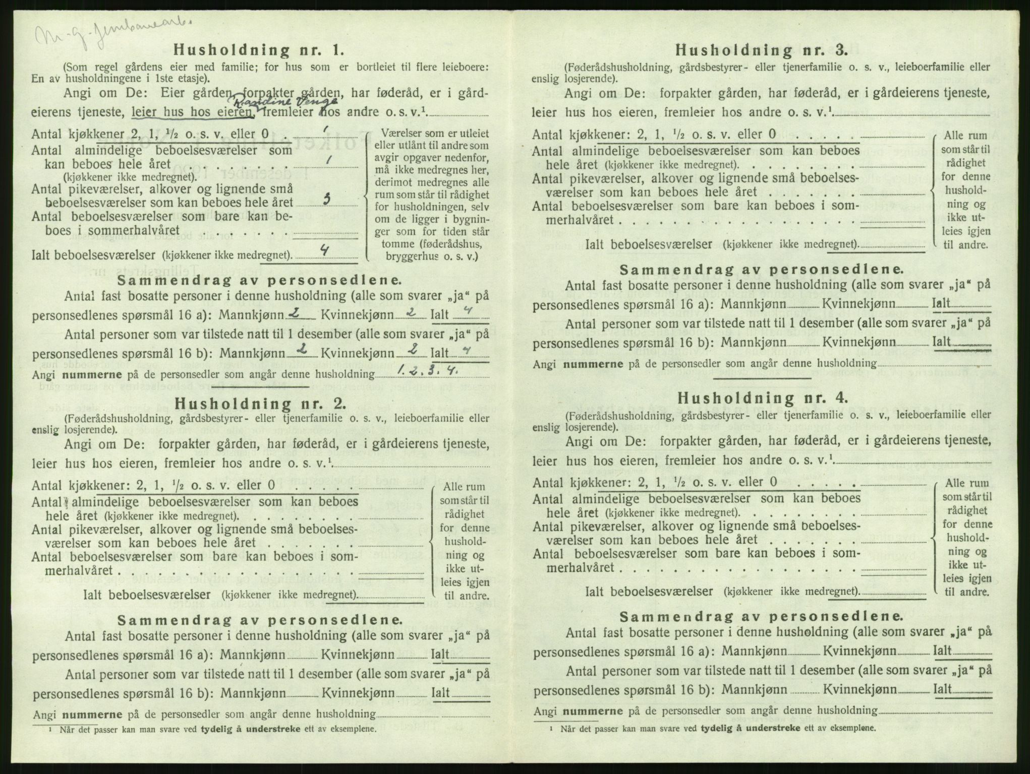 SAT, 1920 census for Grytten, 1920, p. 349