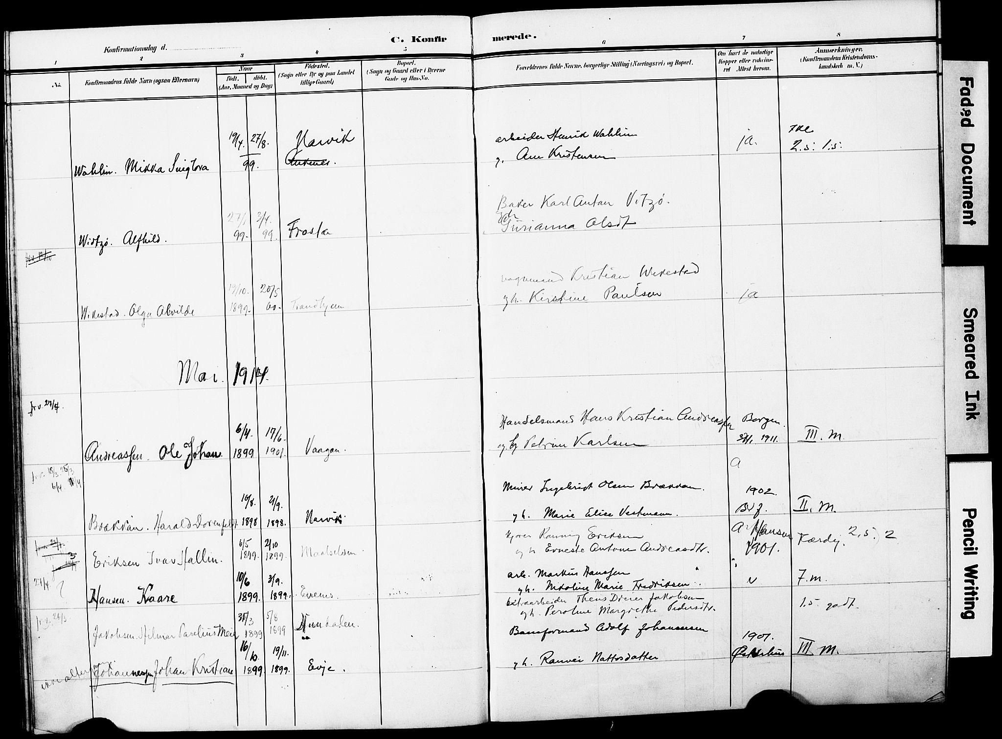 Ministerialprotokoller, klokkerbøker og fødselsregistre - Nordland, AV/SAT-A-1459/871/L0987: Parish register (official) no. 871A03, 1909-1914