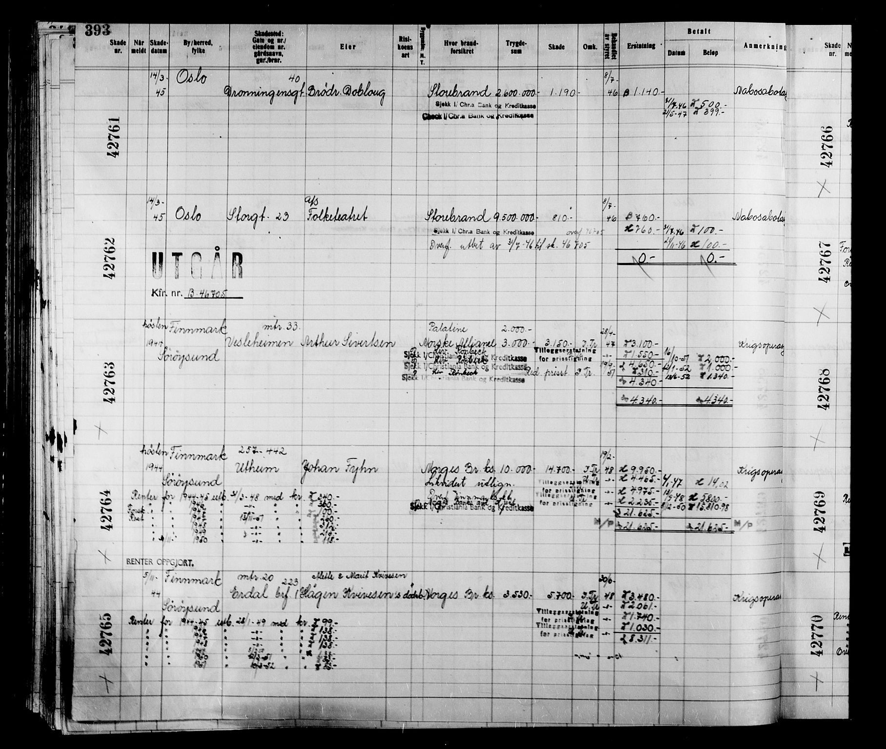 Krigsskadetrygdene for bygninger og løsøre, RA/S-1548/V/L0038: Bygning, branntrygdet., 1940-1945, p. 393