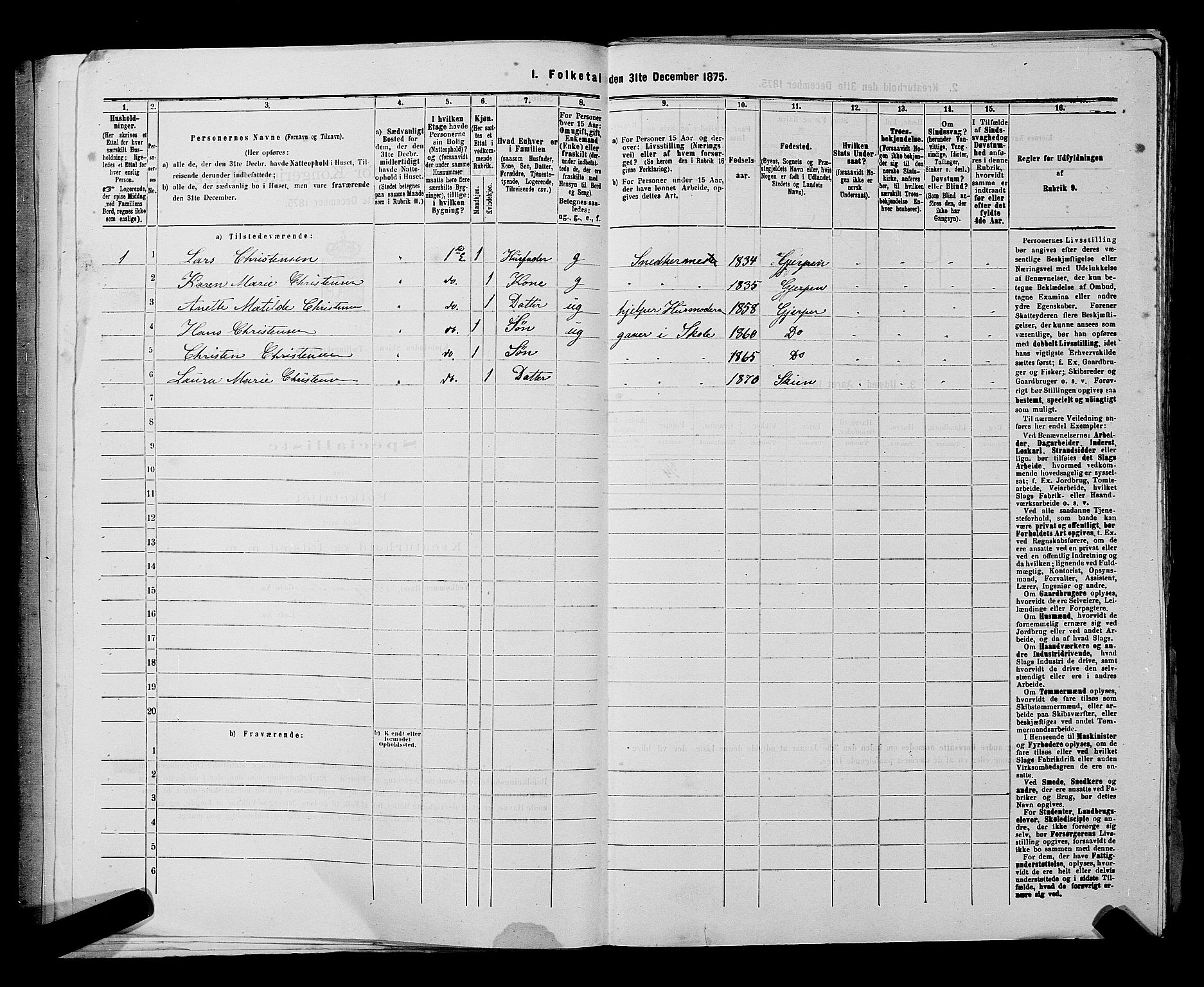 SAKO, 1875 census for 0806P Skien, 1875, p. 856