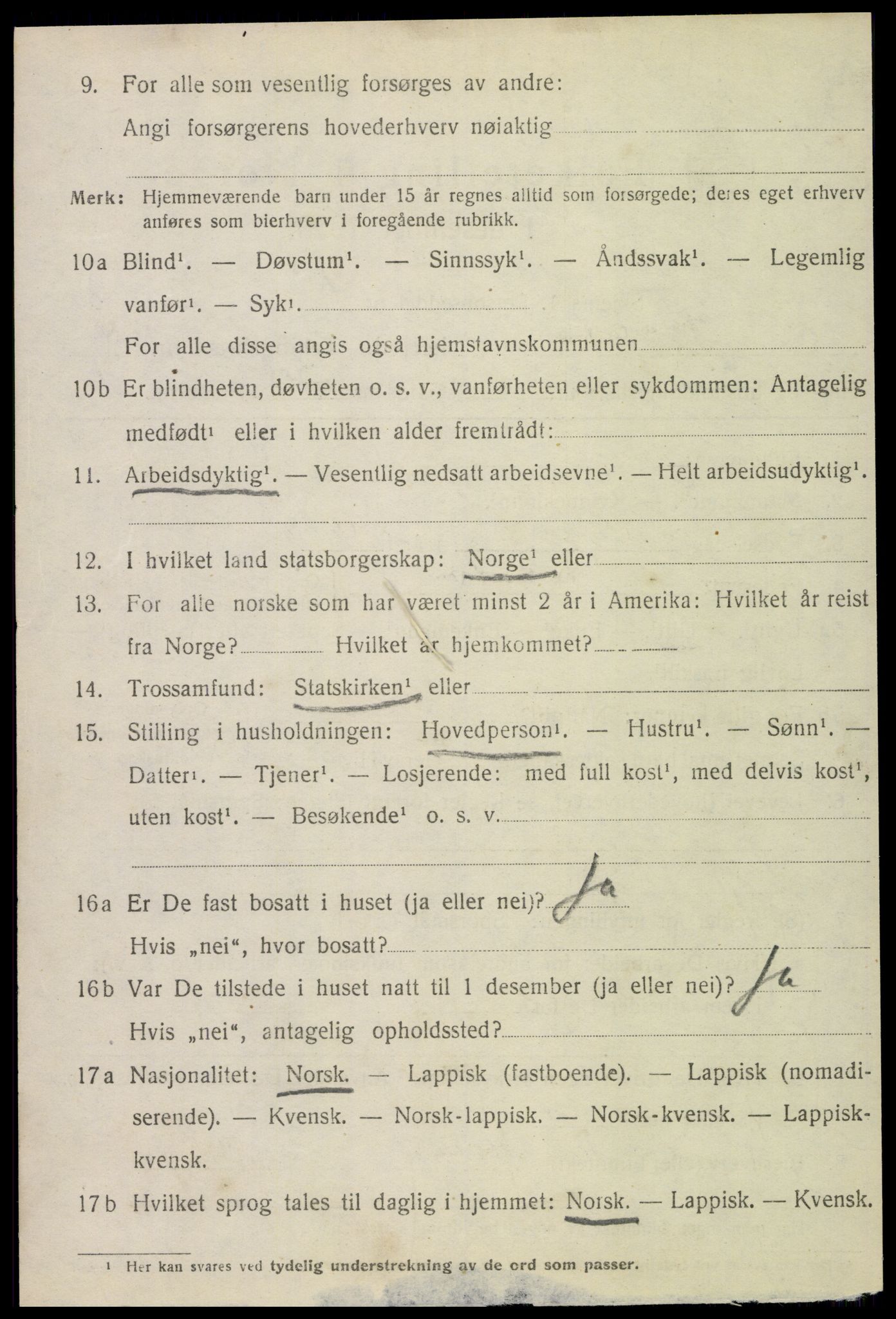 SAT, 1920 census for Frosta, 1920, p. 3503