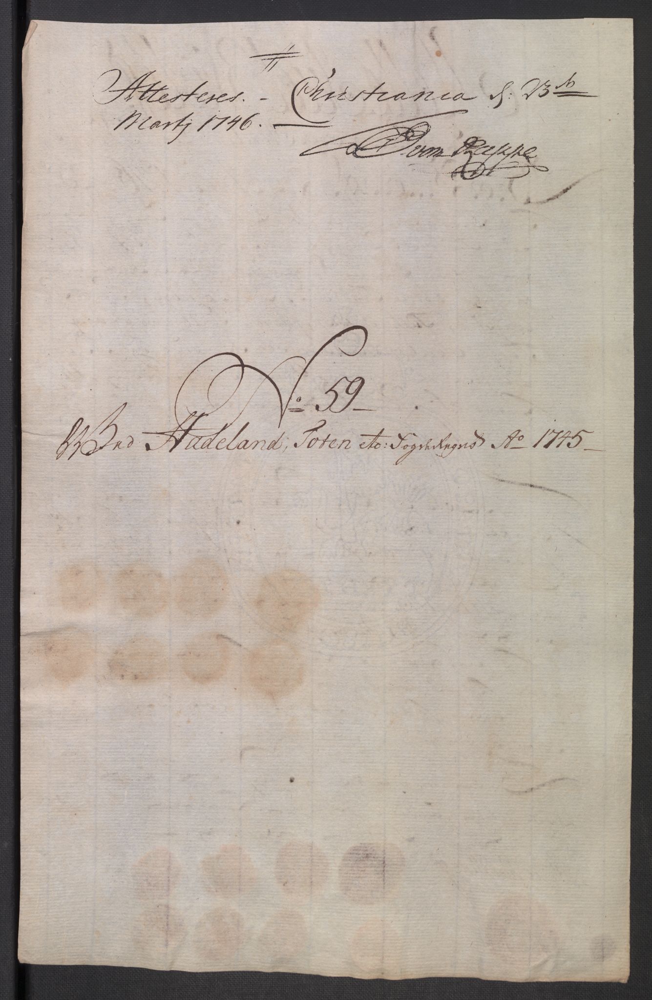 Rentekammeret inntil 1814, Reviderte regnskaper, Fogderegnskap, AV/RA-EA-4092/R18/L1345: Fogderegnskap Hadeland, Toten og Valdres, 1745-1746, p. 274