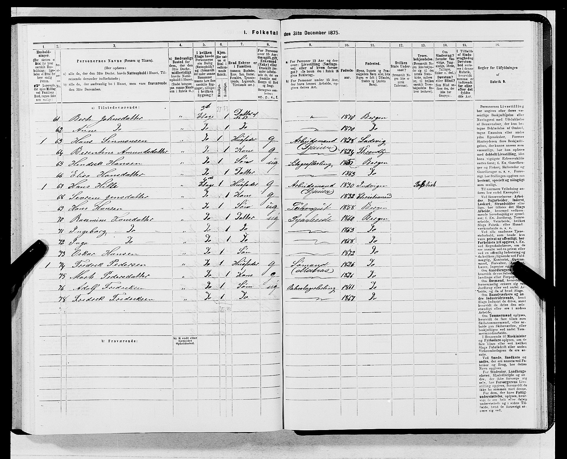 SAB, 1875 census for 1301 Bergen, 1875, p. 6114