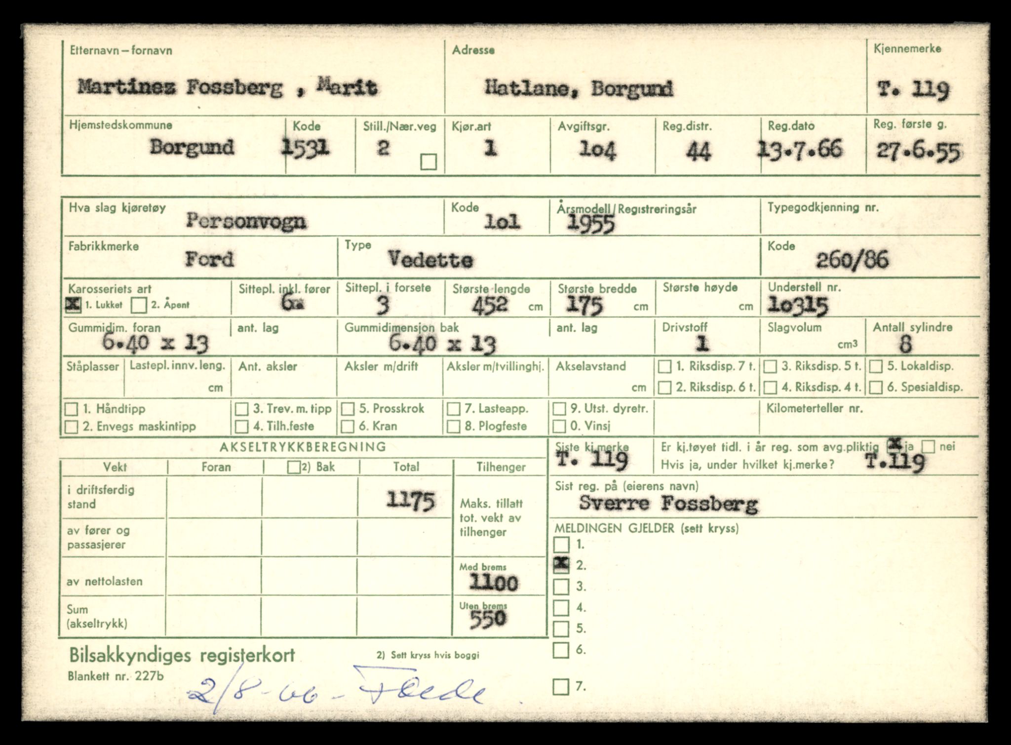 Møre og Romsdal vegkontor - Ålesund trafikkstasjon, AV/SAT-A-4099/F/Fe/L0001: Registreringskort for kjøretøy T 3 - T 127, 1927-1998, p. 2540