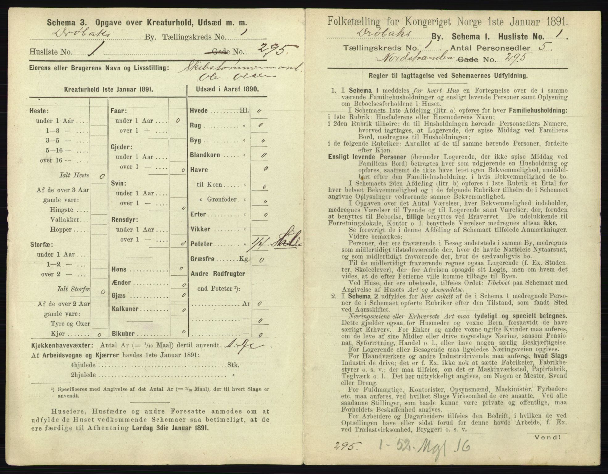 RA, 1891 census for 0203 Drøbak, 1891, p. 17