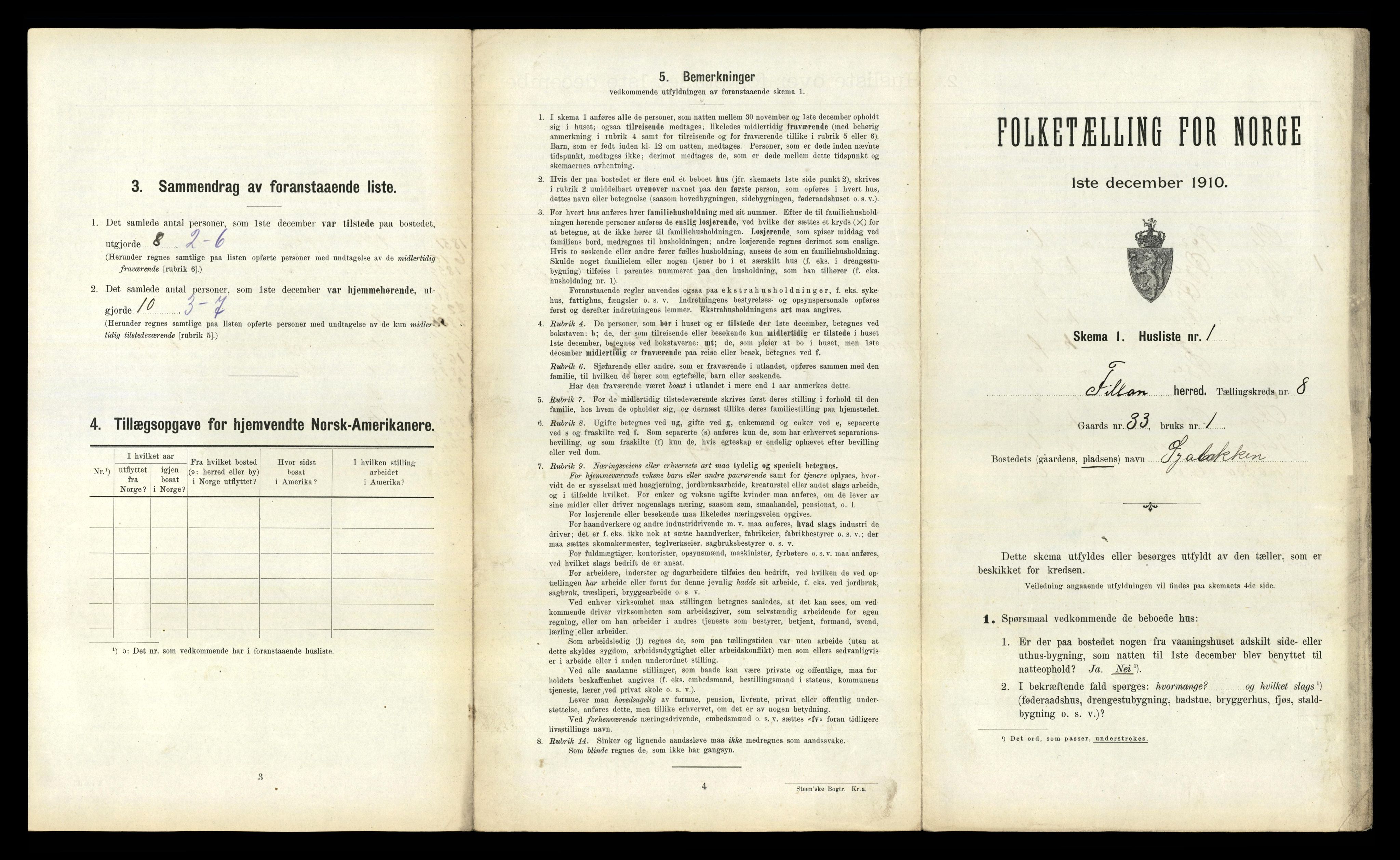 RA, 1910 census for Fillan, 1910, p. 535