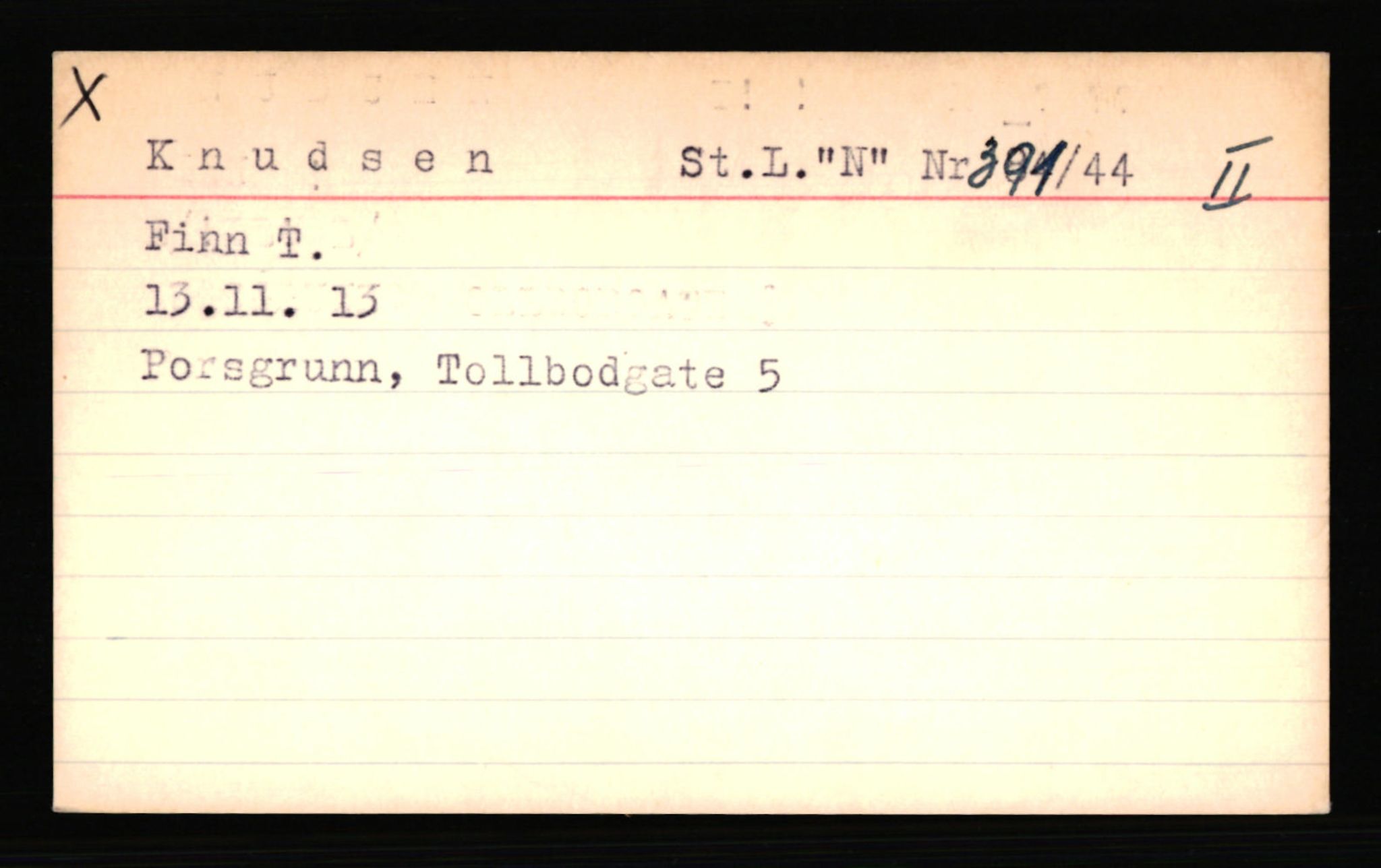 SS- und Polizeigericht Nord (IX), AV/RA-RAFA-3182/0001/C/Ca/L0004: kartotekkort for personer alfabetisk på etternavn: John-L, 1940-1945, p. 261