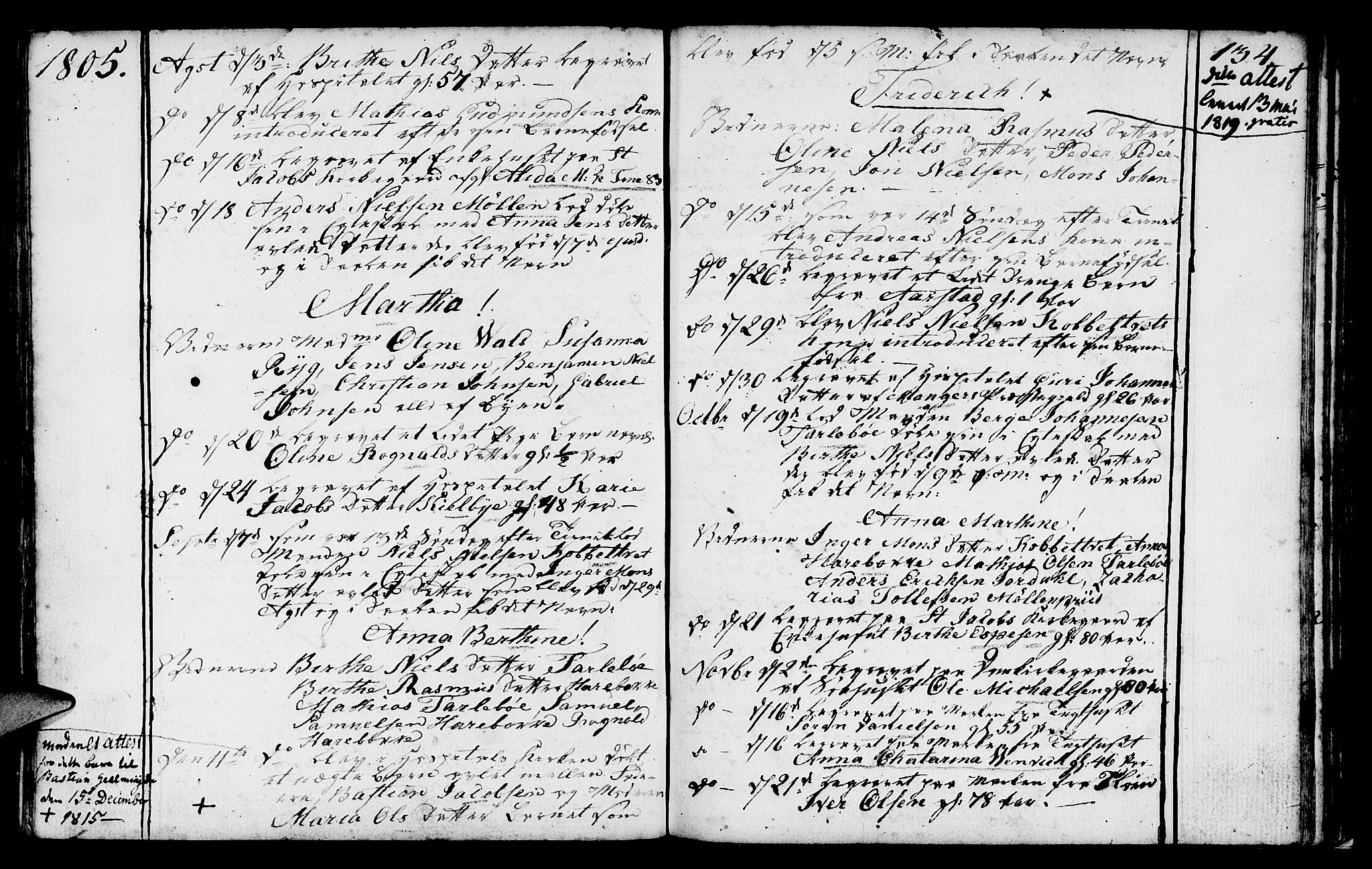 St. Jørgens hospital og Årstad sokneprestembete, SAB/A-99934: Parish register (official) no. A 2, 1766-1814, p. 134