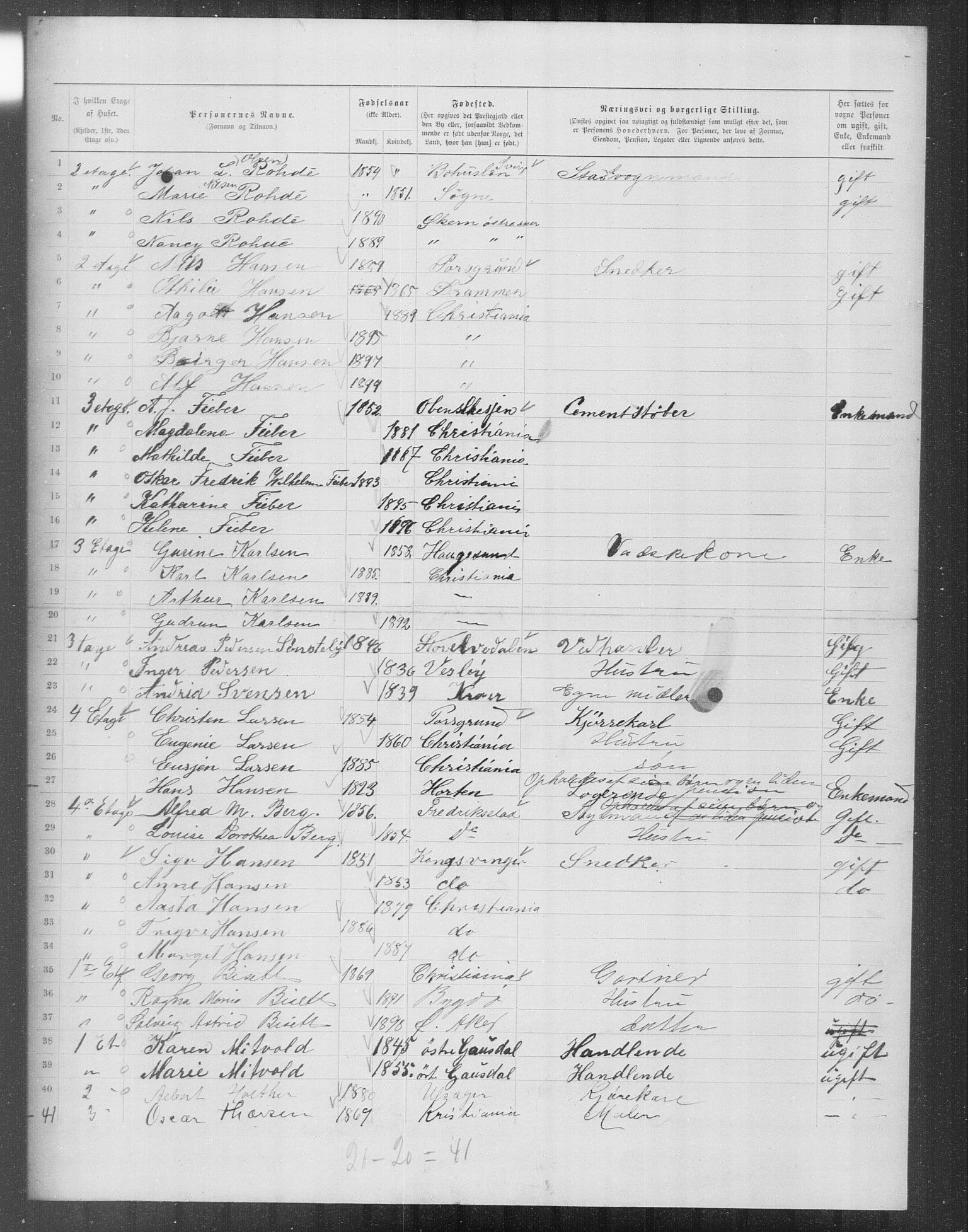 OBA, Municipal Census 1899 for Kristiania, 1899, p. 12294