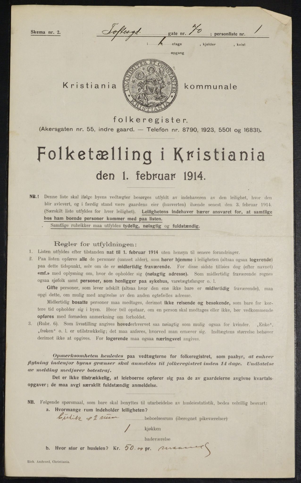 OBA, Municipal Census 1914 for Kristiania, 1914, p. 113947