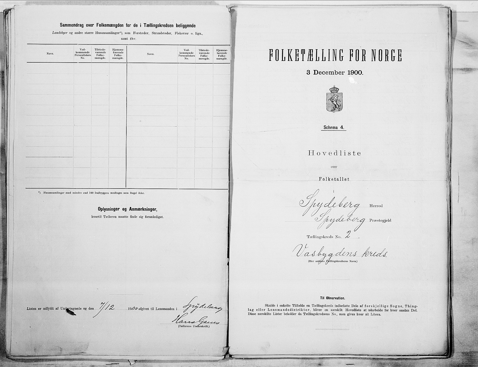 SAO, 1900 census for Spydeberg, 1900, p. 6