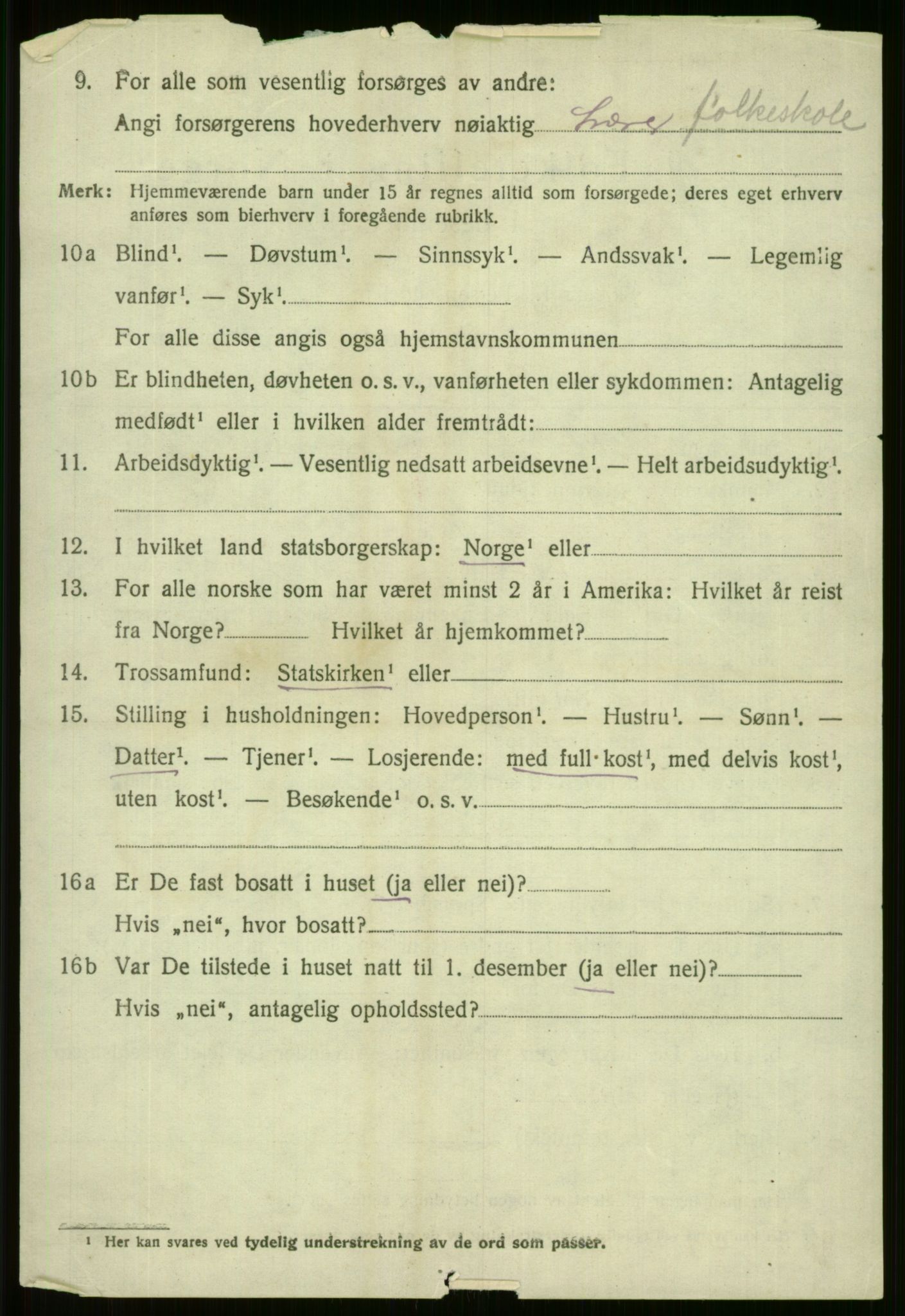 SAB, 1920 census for Voss, 1920, p. 14728