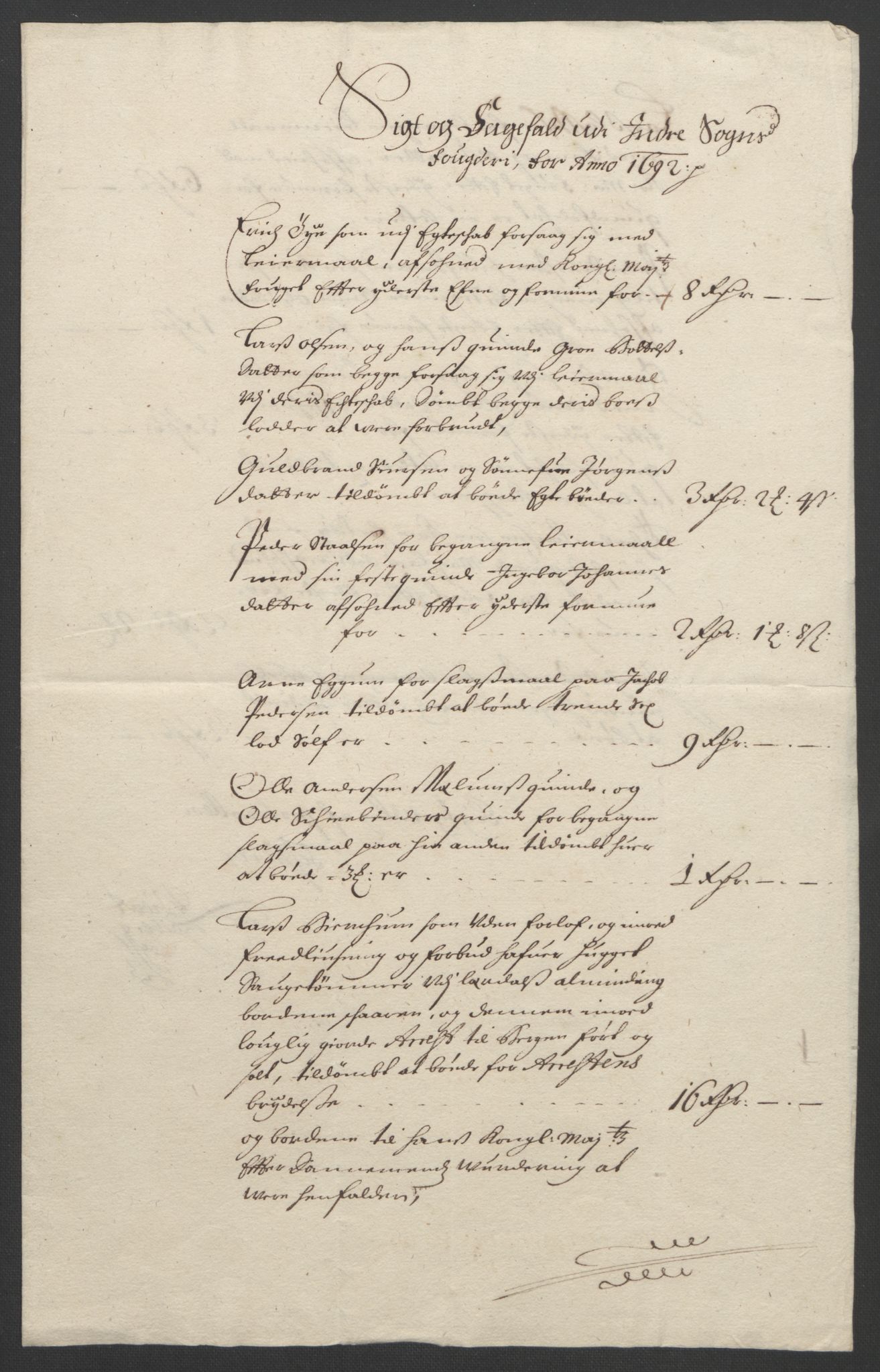 Rentekammeret inntil 1814, Reviderte regnskaper, Fogderegnskap, AV/RA-EA-4092/R52/L3306: Fogderegnskap Sogn, 1691-1692, p. 229