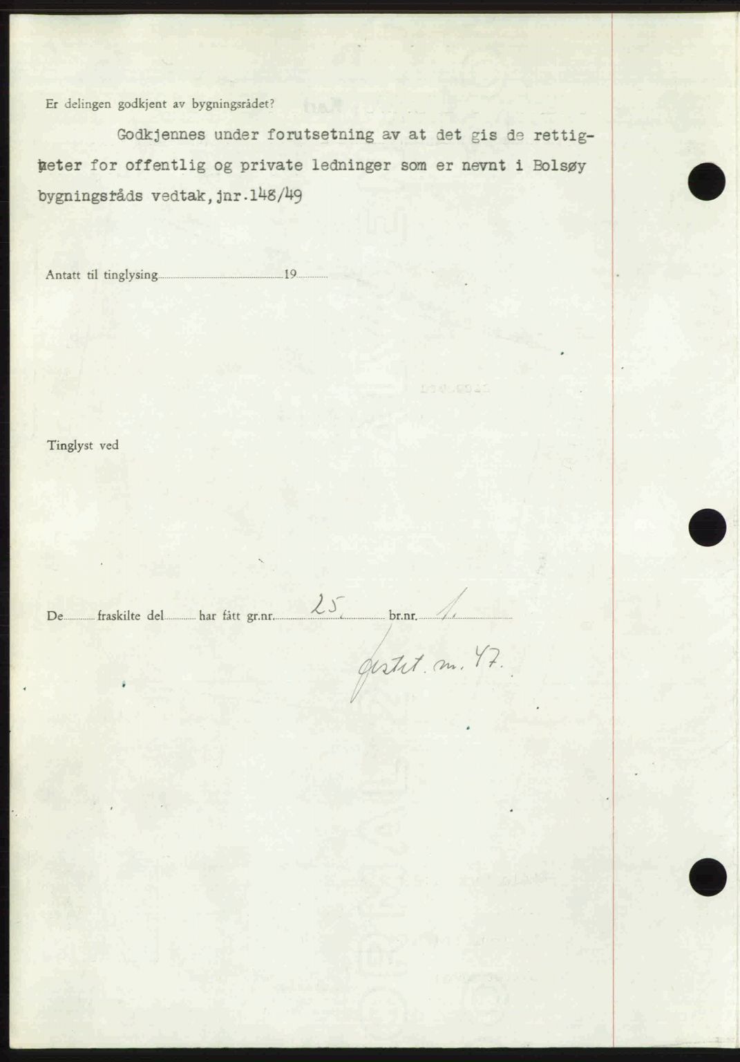 Romsdal sorenskriveri, AV/SAT-A-4149/1/2/2C: Mortgage book no. A32, 1950-1950, Diary no: : 279/1950