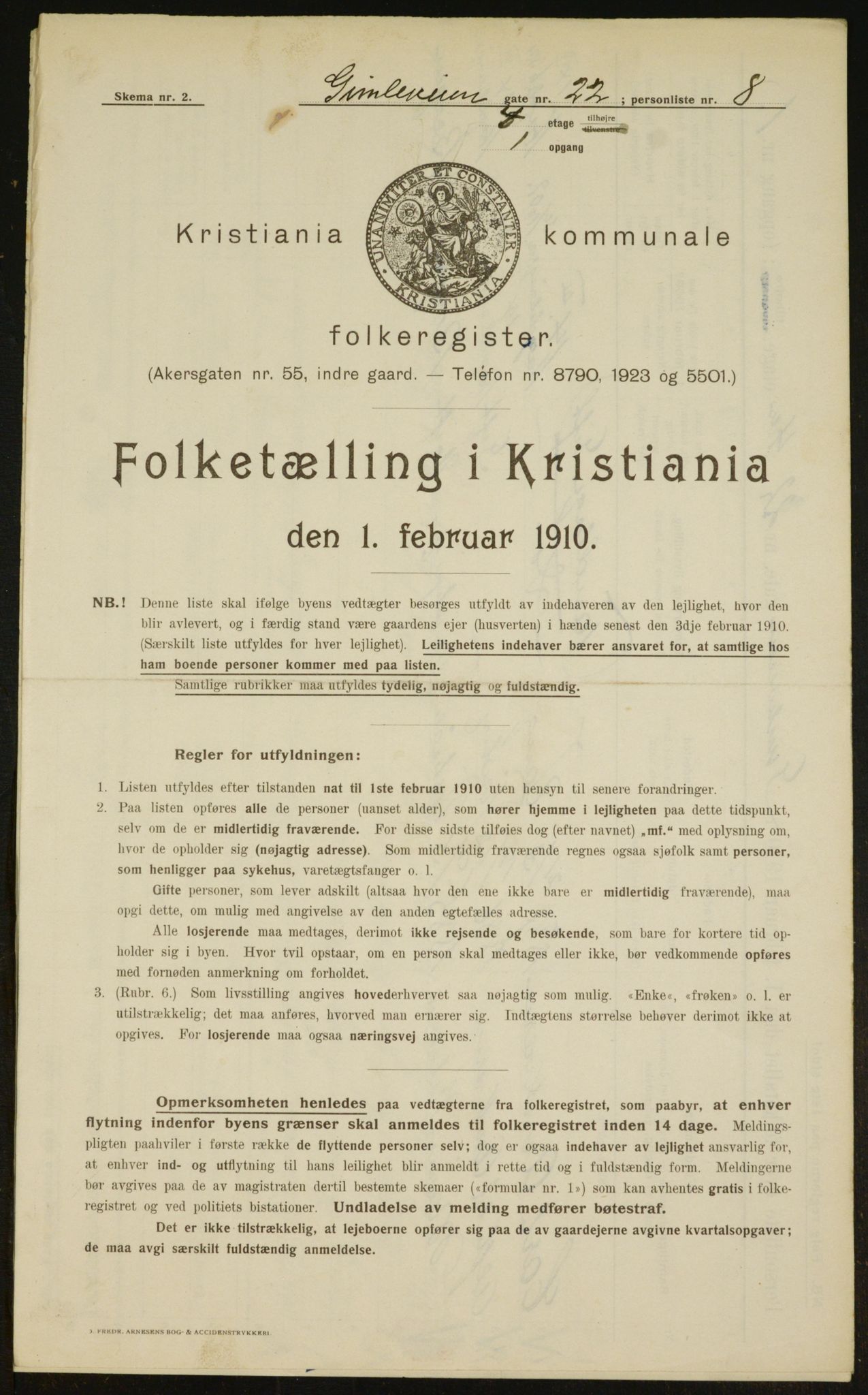 OBA, Municipal Census 1910 for Kristiania, 1910, p. 27827