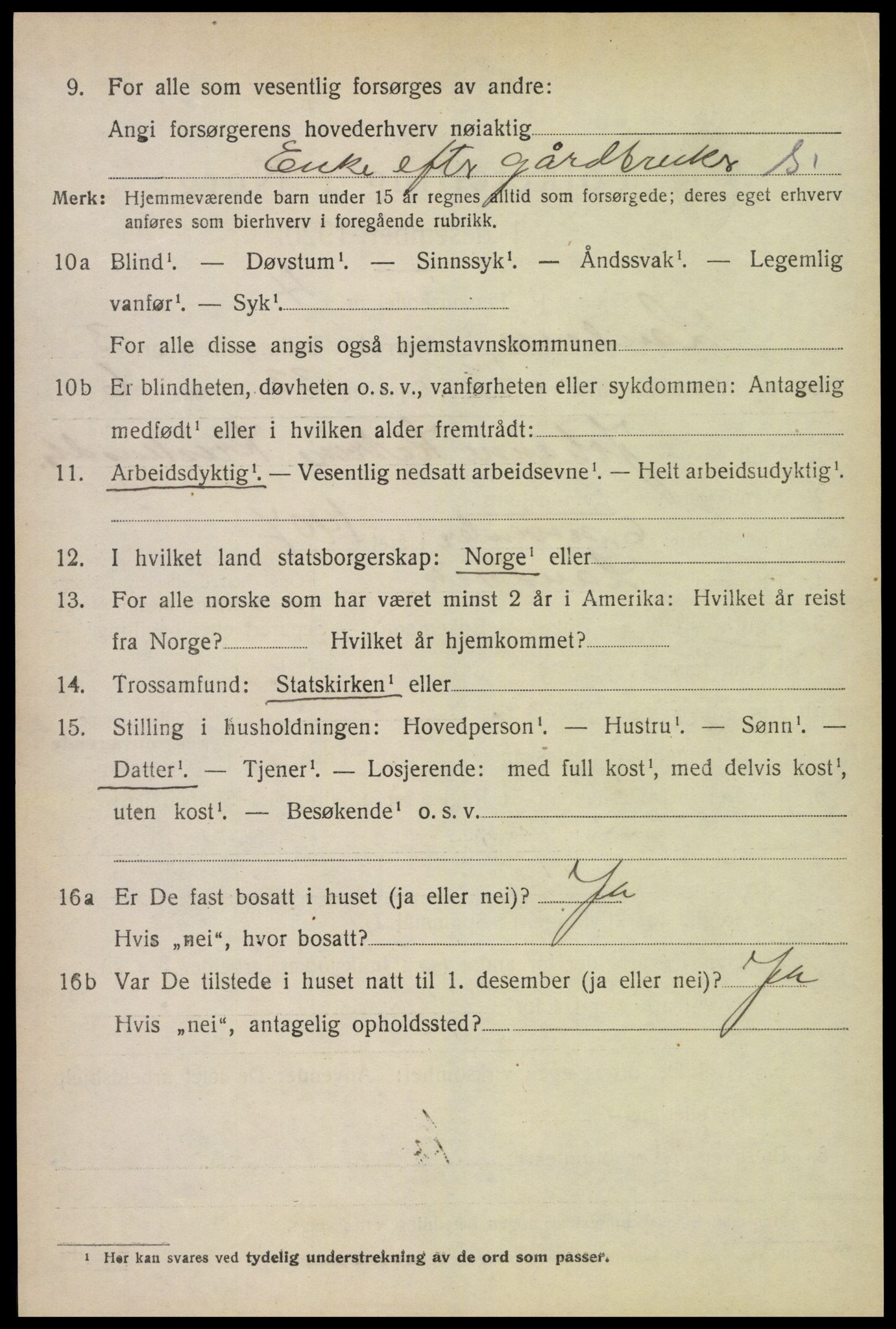SAK, 1920 census for Landvik, 1920, p. 3349