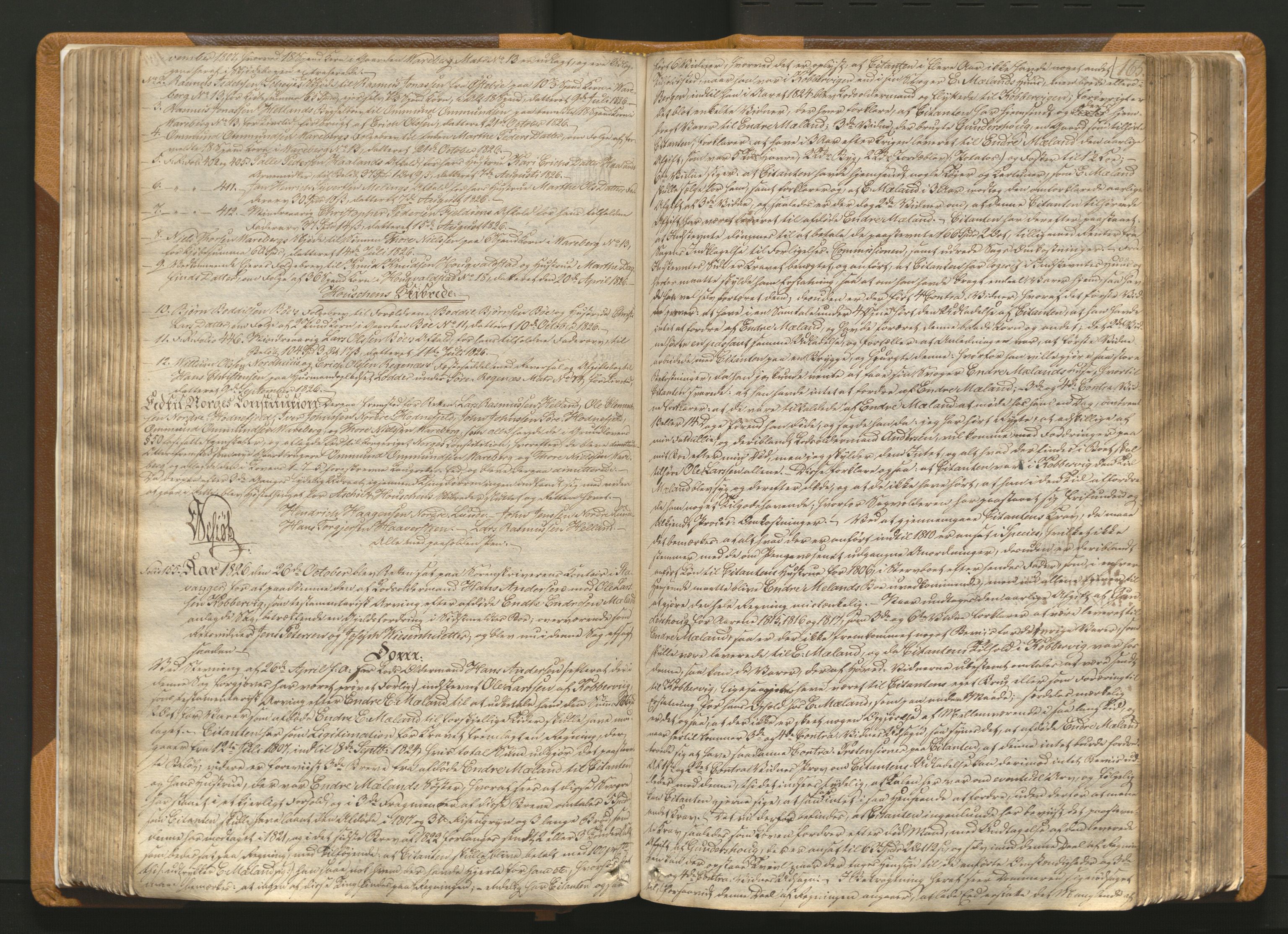 Karmsund sorenskriveri, AV/SAST-A-100311/01/I/IA/IAB/L0002: TINGBOK, 1822-1833, p. 164b-165a