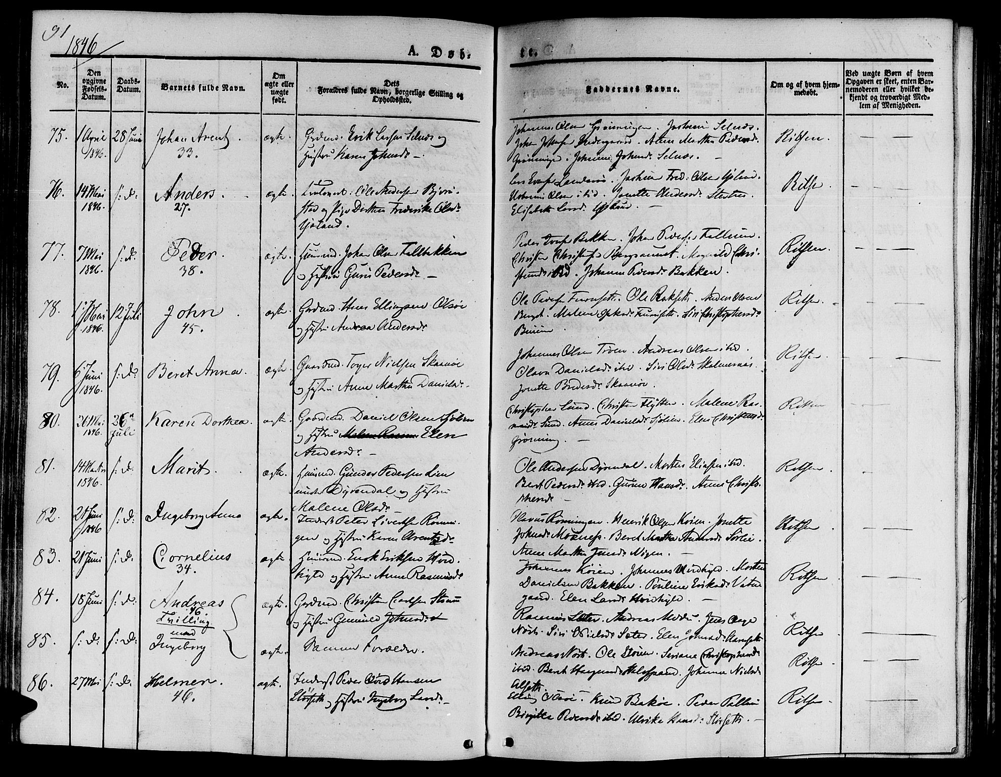 Ministerialprotokoller, klokkerbøker og fødselsregistre - Sør-Trøndelag, SAT/A-1456/646/L0610: Parish register (official) no. 646A08, 1837-1847, p. 91