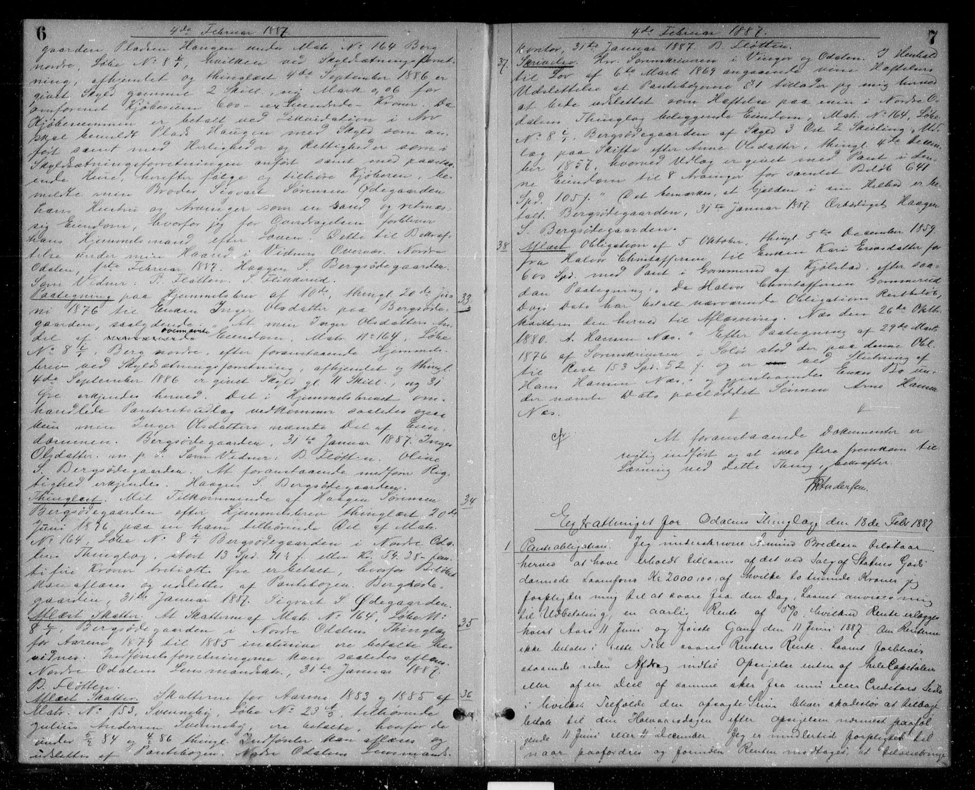 Vinger og Odal sorenskriveri, AV/SAH-TING-022/H/Hb/Hbb/L0004: Mortgage book no. 4, 1887-1890, p. 7