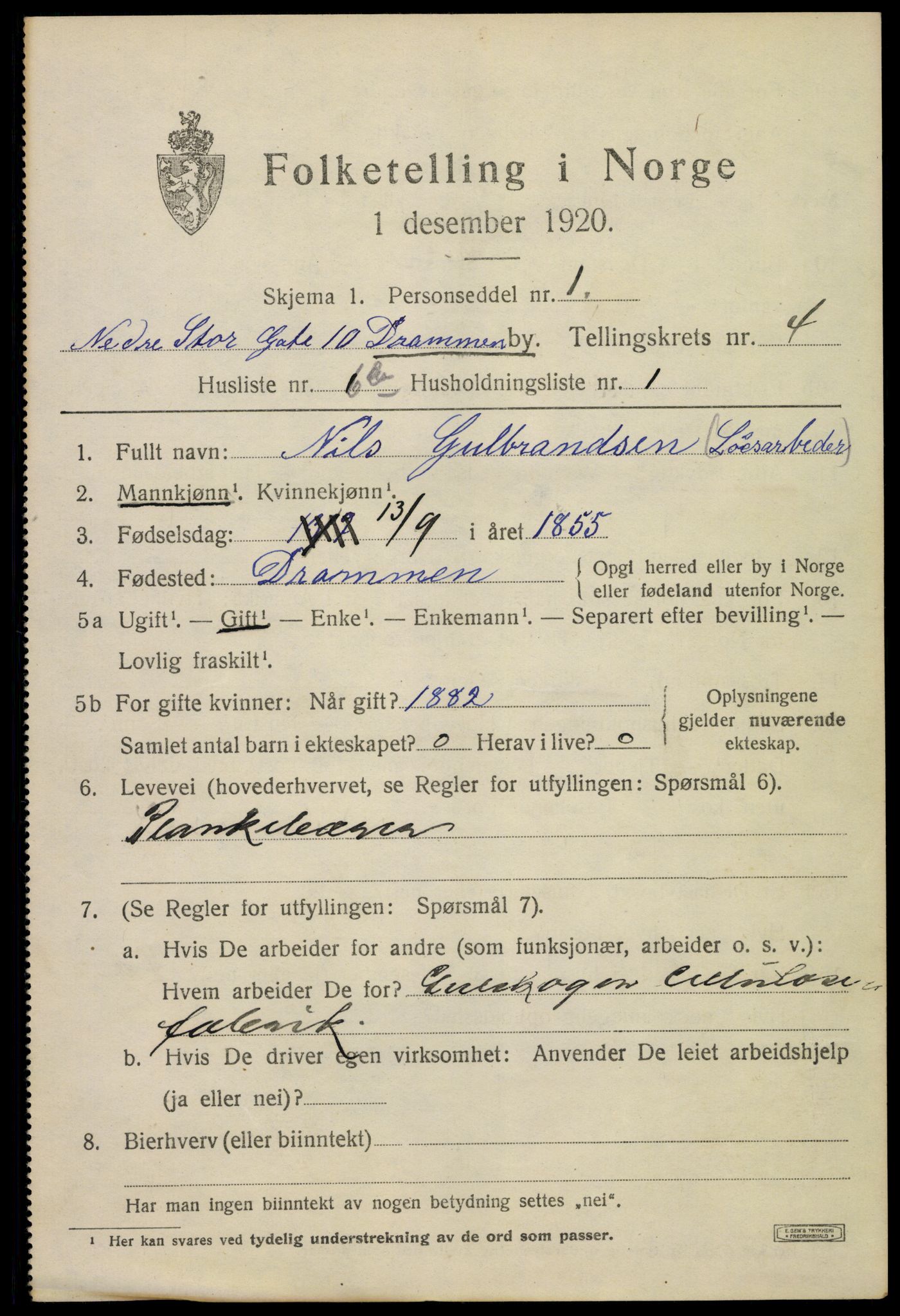 SAKO, 1920 census for Drammen, 1920, p. 32947
