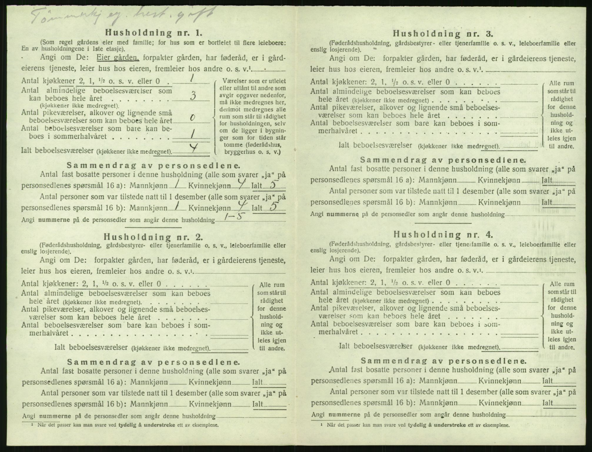 SAK, 1920 census for Gjerstad, 1920, p. 214