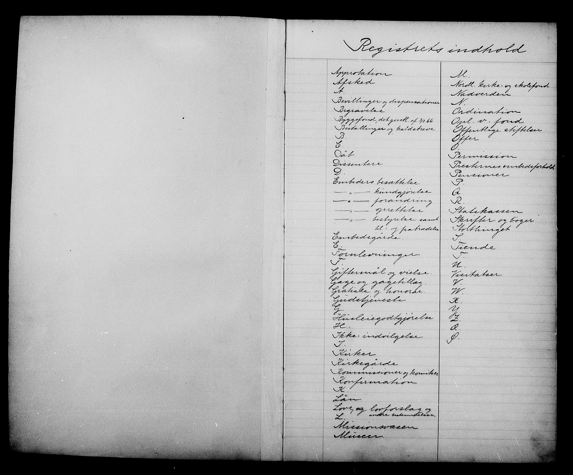 Kirke- og undervisningsdepartementet, Kontoret  for kirke og geistlighet A, RA/S-1007/A/Aa/L0258: Register, 1895