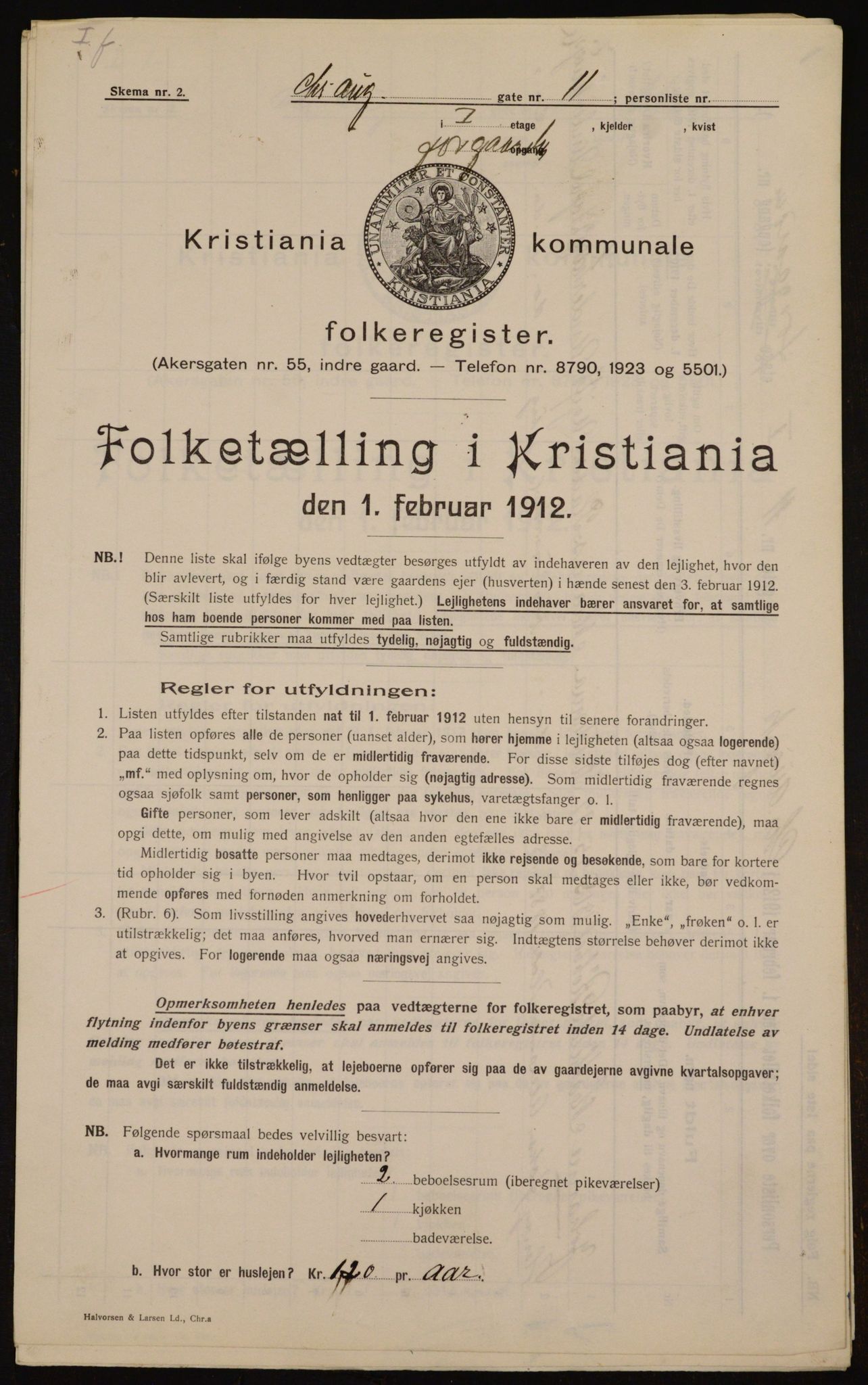 OBA, Municipal Census 1912 for Kristiania, 1912, p. 54274