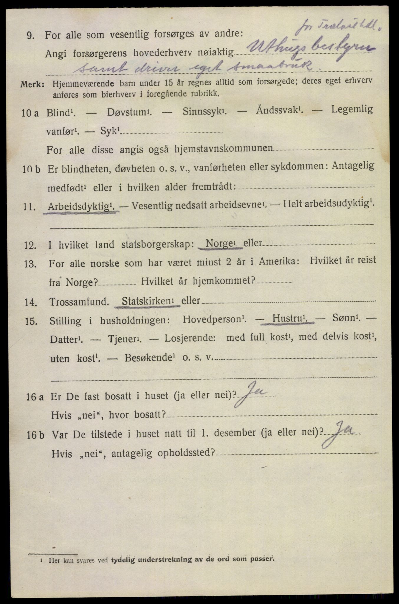 SAKO, 1920 census for Hovin, 1920, p. 1326