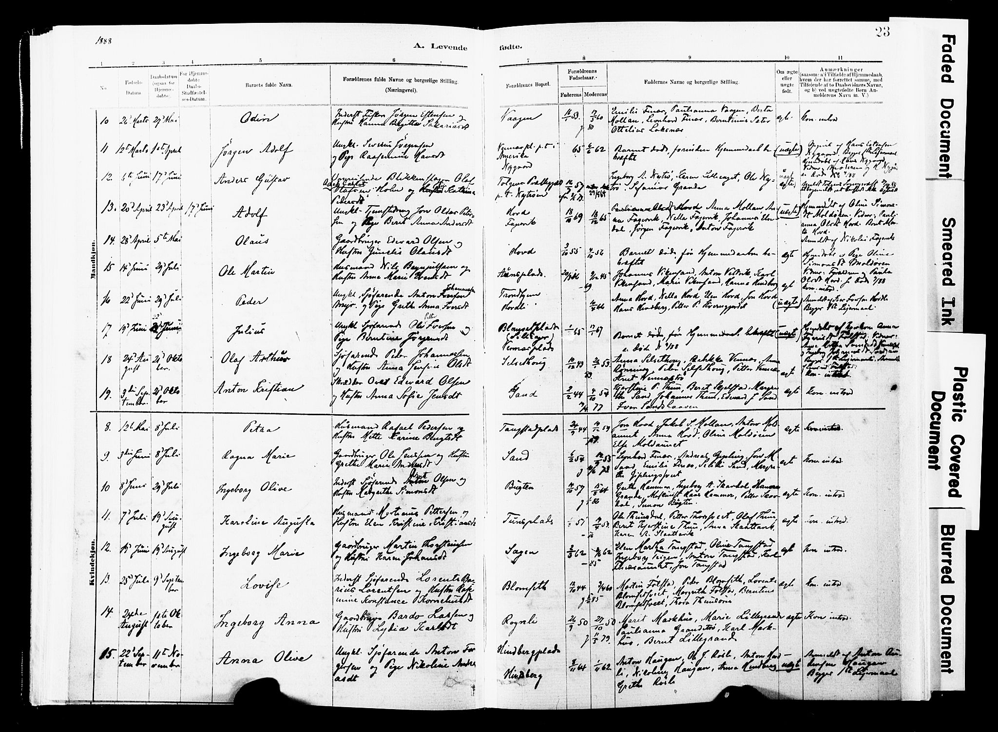 Ministerialprotokoller, klokkerbøker og fødselsregistre - Nord-Trøndelag, SAT/A-1458/744/L0420: Parish register (official) no. 744A04, 1882-1904, p. 23