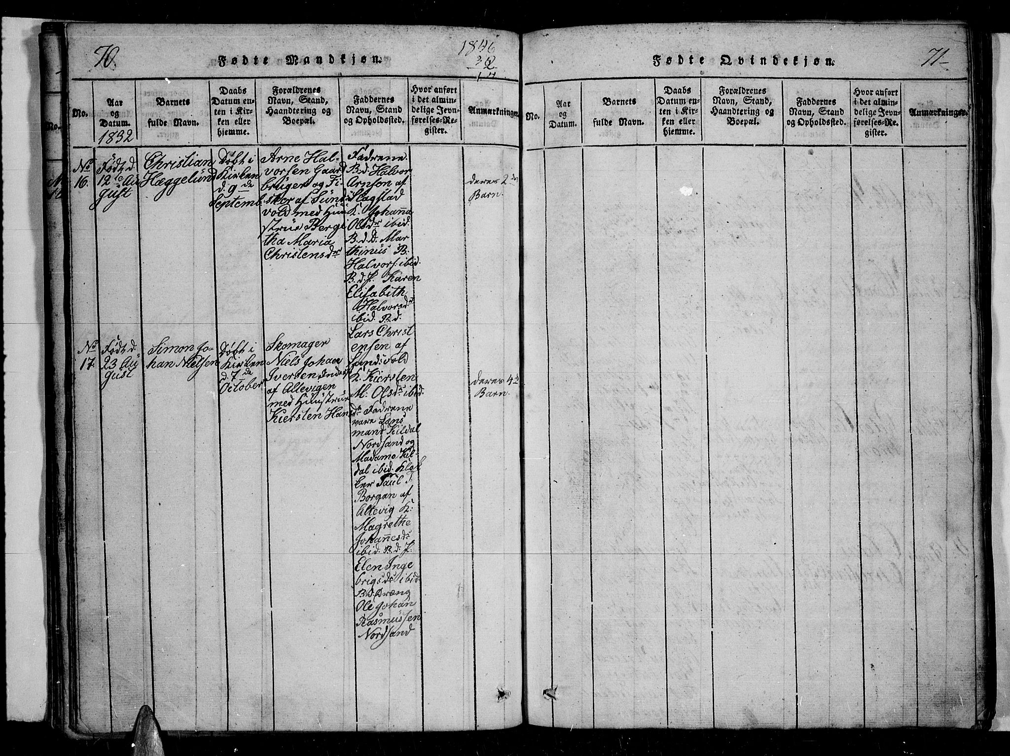 Trondenes sokneprestkontor, AV/SATØ-S-1319/H/Hb/L0004klokker: Parish register (copy) no. 4, 1821-1839, p. 70-71