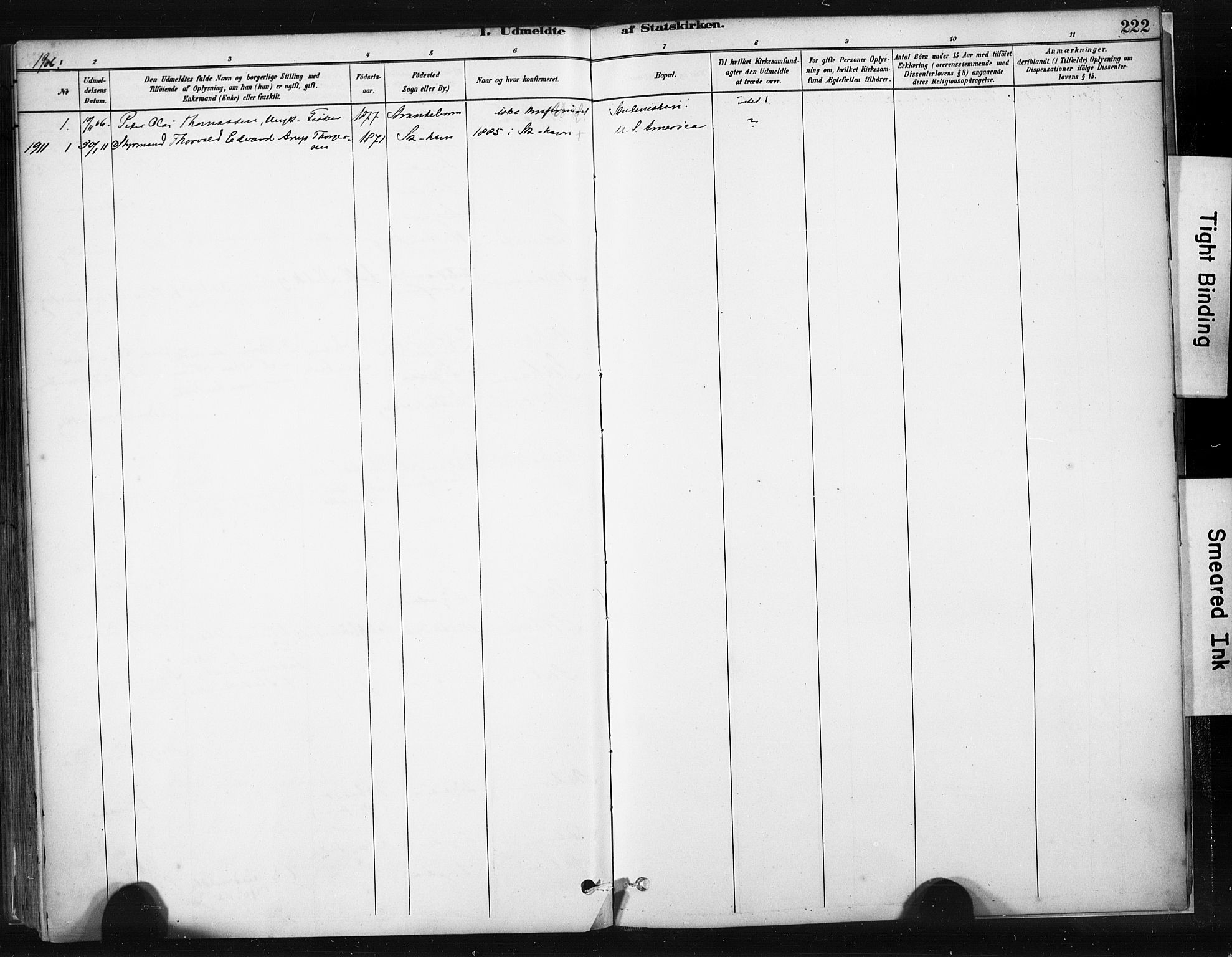 Skudenes sokneprestkontor, AV/SAST-A -101849/H/Ha/Haa/L0008: Parish register (official) no. A 5, 1882-1912, p. 222