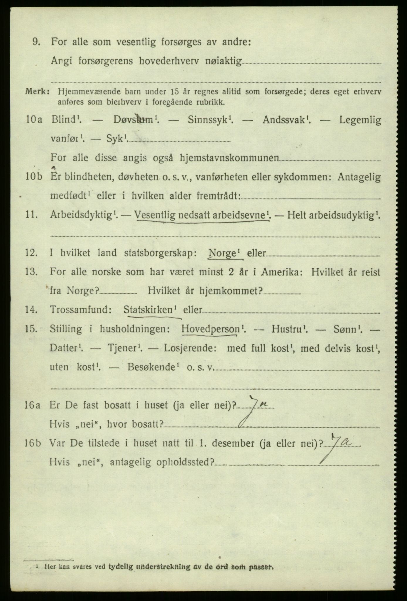 SAB, 1920 census for Askvoll, 1920, p. 3263