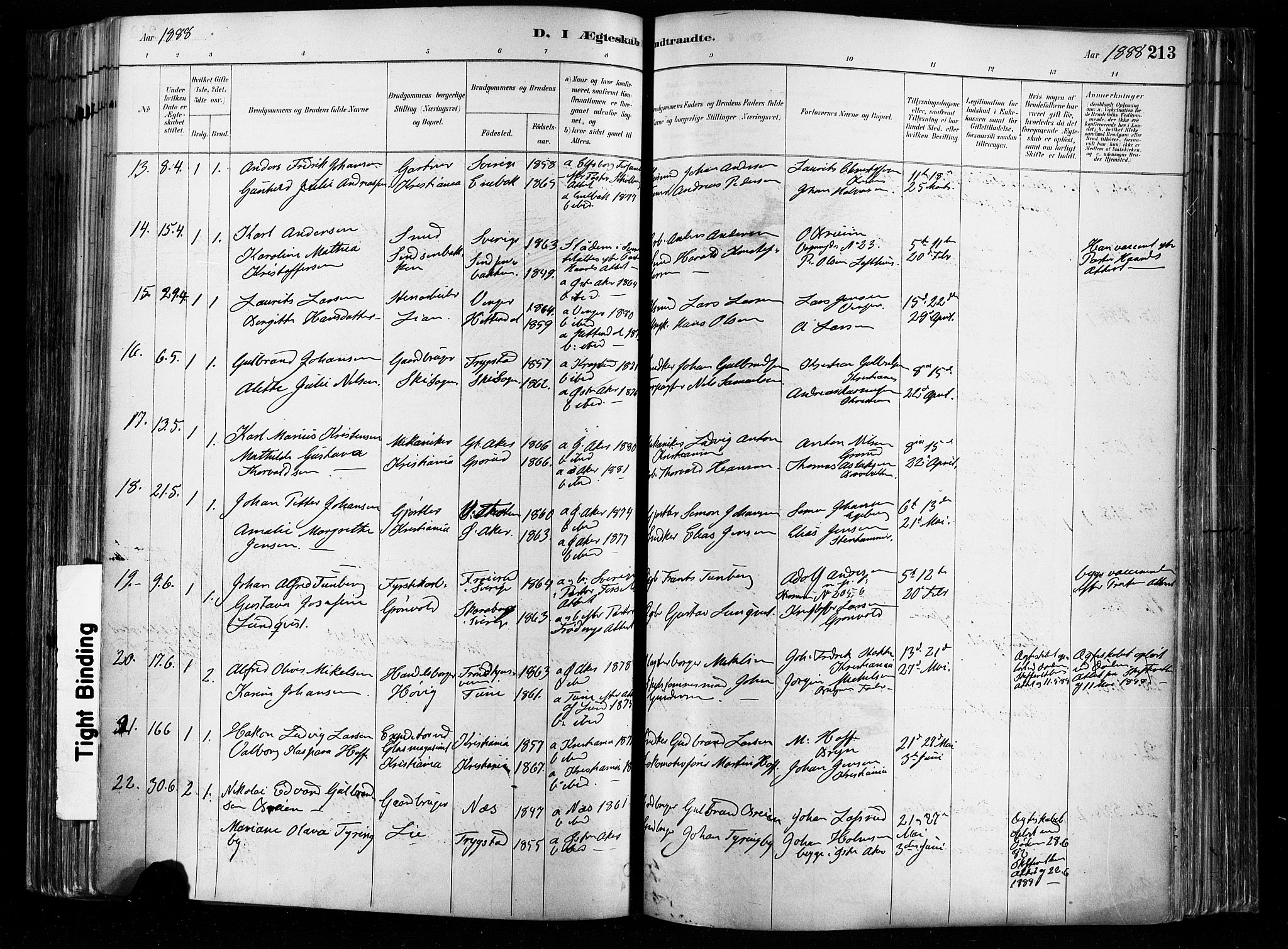 Østre Aker prestekontor Kirkebøker, SAO/A-10840/F/Fa/L0008: Parish register (official) no. I 8, 1883-1894, p. 213
