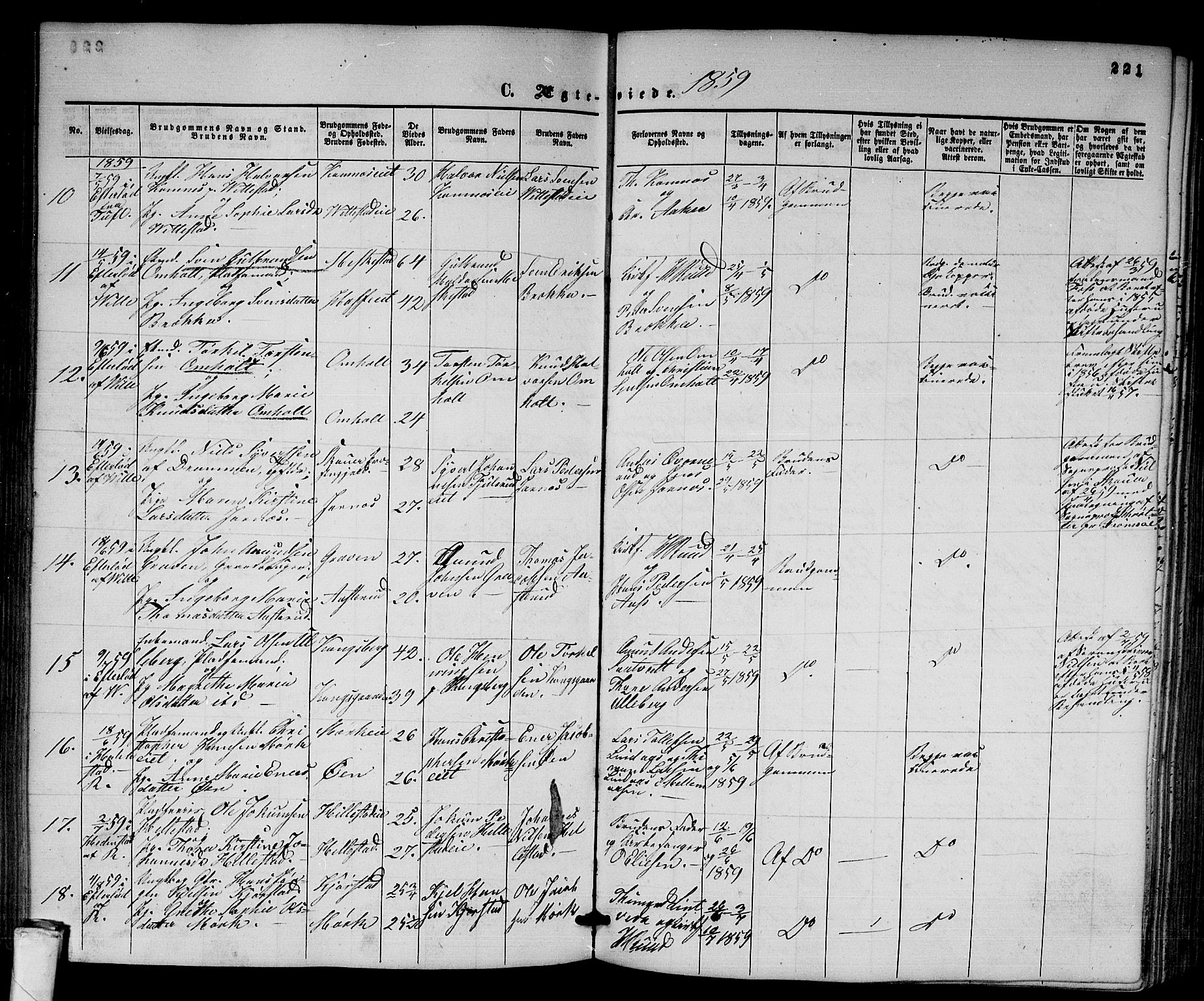 Sandsvær kirkebøker, AV/SAKO-A-244/G/Ga/L0005: Parish register (copy) no. I 5, 1857-1873, p. 221