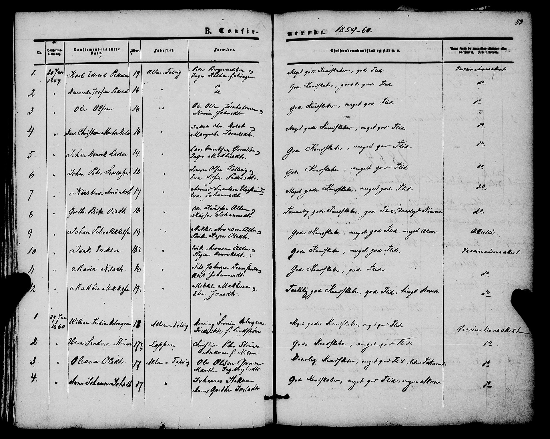 Alta sokneprestkontor, SATØ/S-1338/H/Ha/L0001.kirke: Parish register (official) no. 1, 1858-1878, p. 83