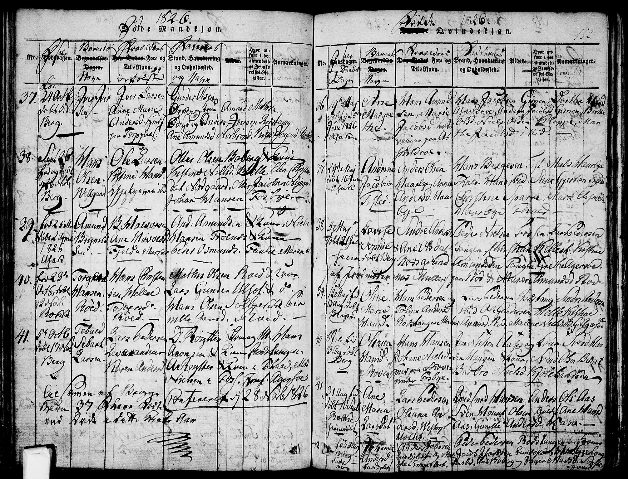 Berg prestekontor Kirkebøker, SAO/A-10902/F/Fa/L0002: Parish register (official) no. I 2, 1815-1831, p. 152