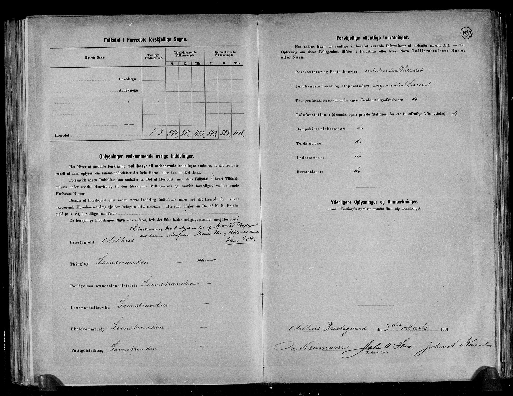 RA, 1891 census for 1654 Leinstrand, 1891, p. 3